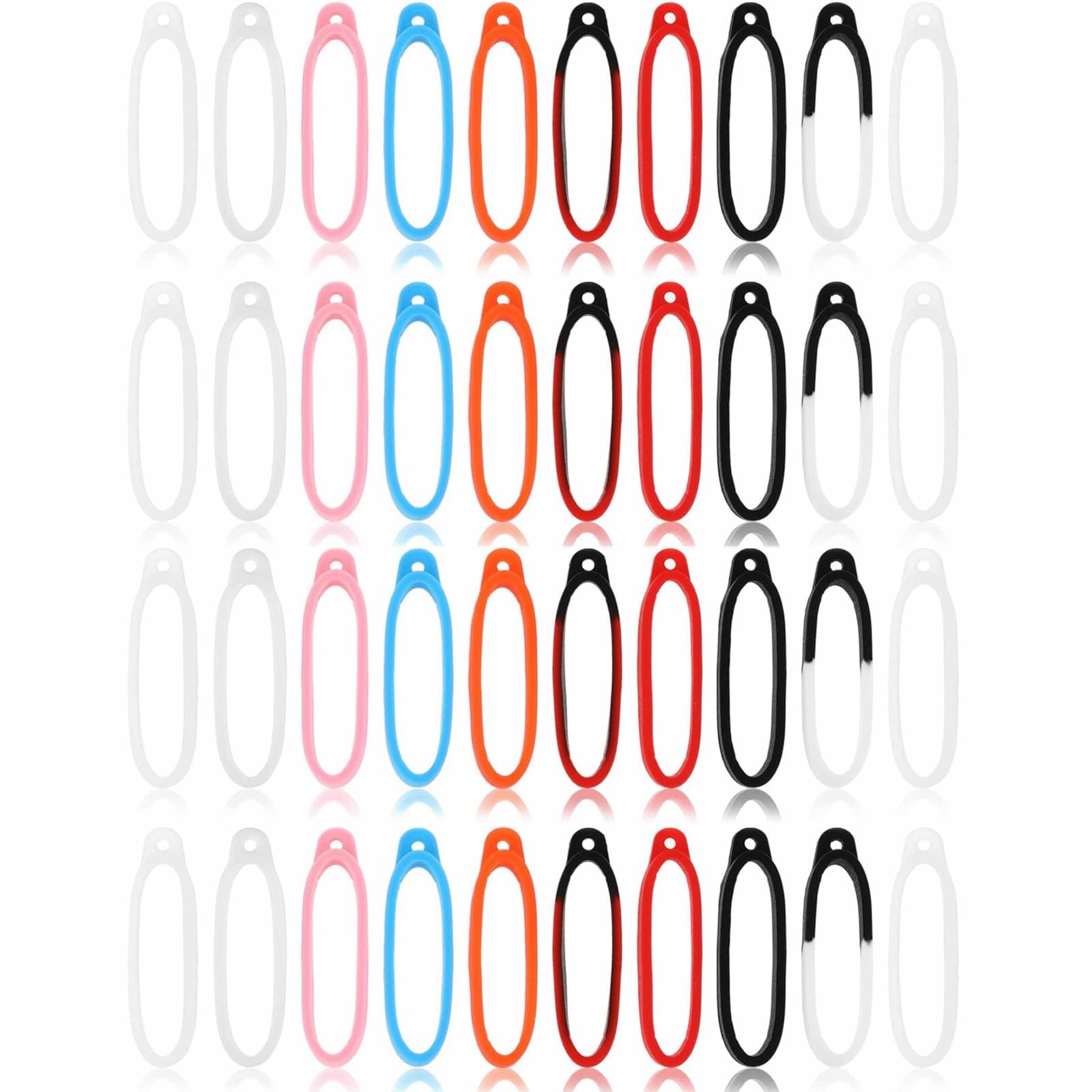 40PCS Anti-Lost Silicone Rubber Ring, Adjustable Elastic Custom Lanyard, Pen Anti-Lost Silicone Holder for Vape Device Lanyard, Replacement Pendant Carrying Kit for pens Office Devices 1.57 inch