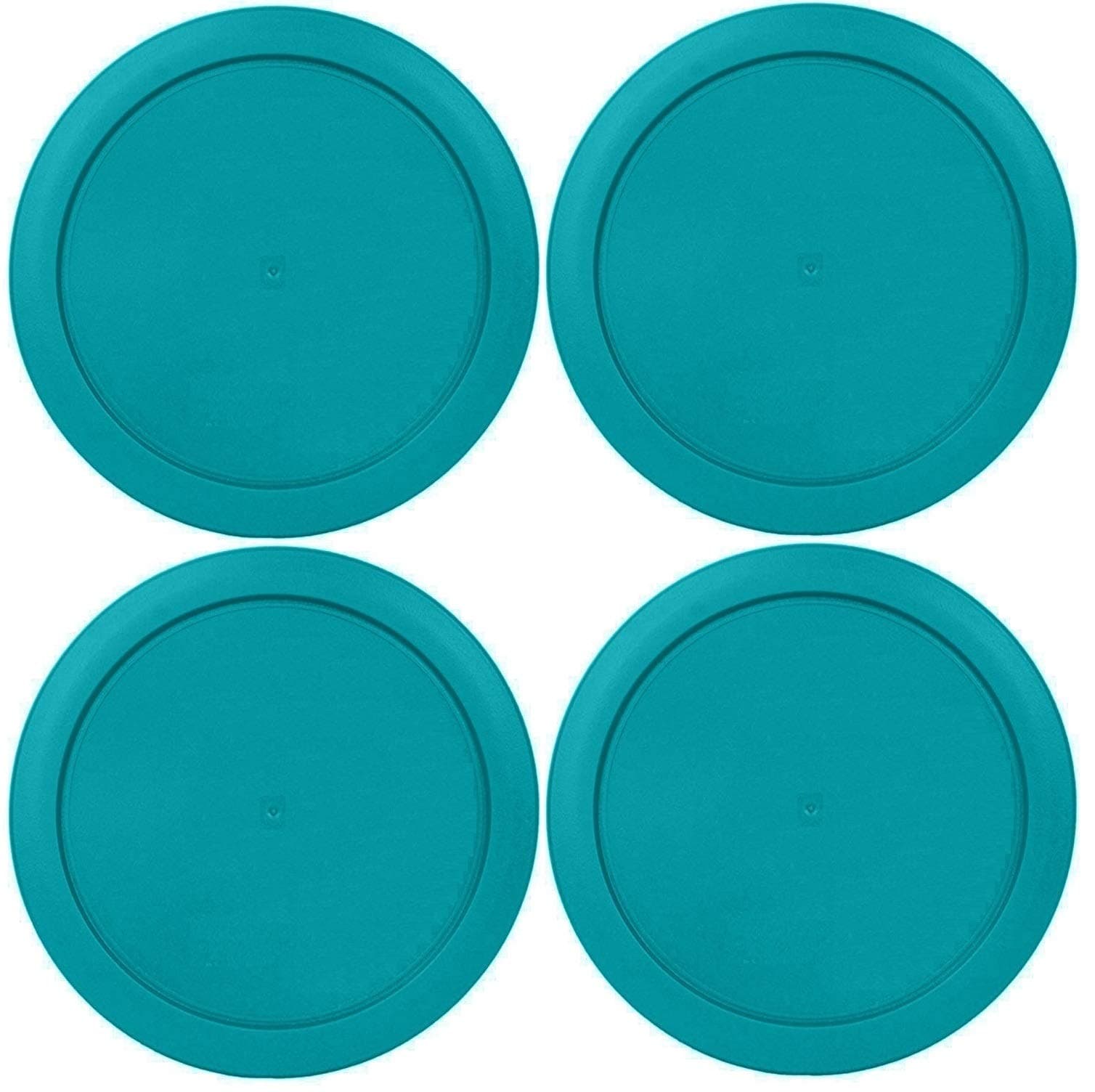 Klareware 2 Cup Turquoise Round Plastic Food Storage Replacement Lids Covers for Klareware Anchor Hocking and Pyrex Glass Bowls 4 Pack (Container not Included) (4 Pack)