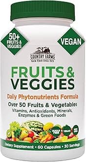 Super Fruit and Veggies Capsules, 30 Fruits and Vegetables, 30 Servings, 60 Count (Pack of 1)