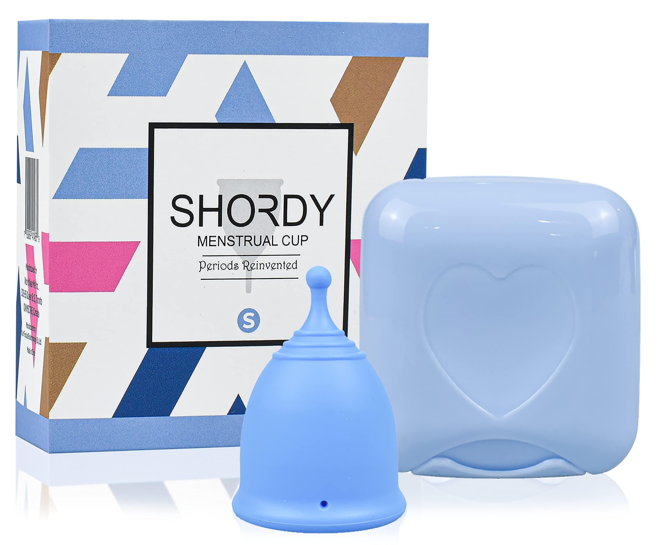 SHORDY Menstrual Cups (Small), Single Pack with Box, Soft & Flexible, Copa Menstrual Kit for Women Upto 12 Hours of Comfort, Eco-Friendly & Safer Alternative to Disc Pads Tampons (Blue)