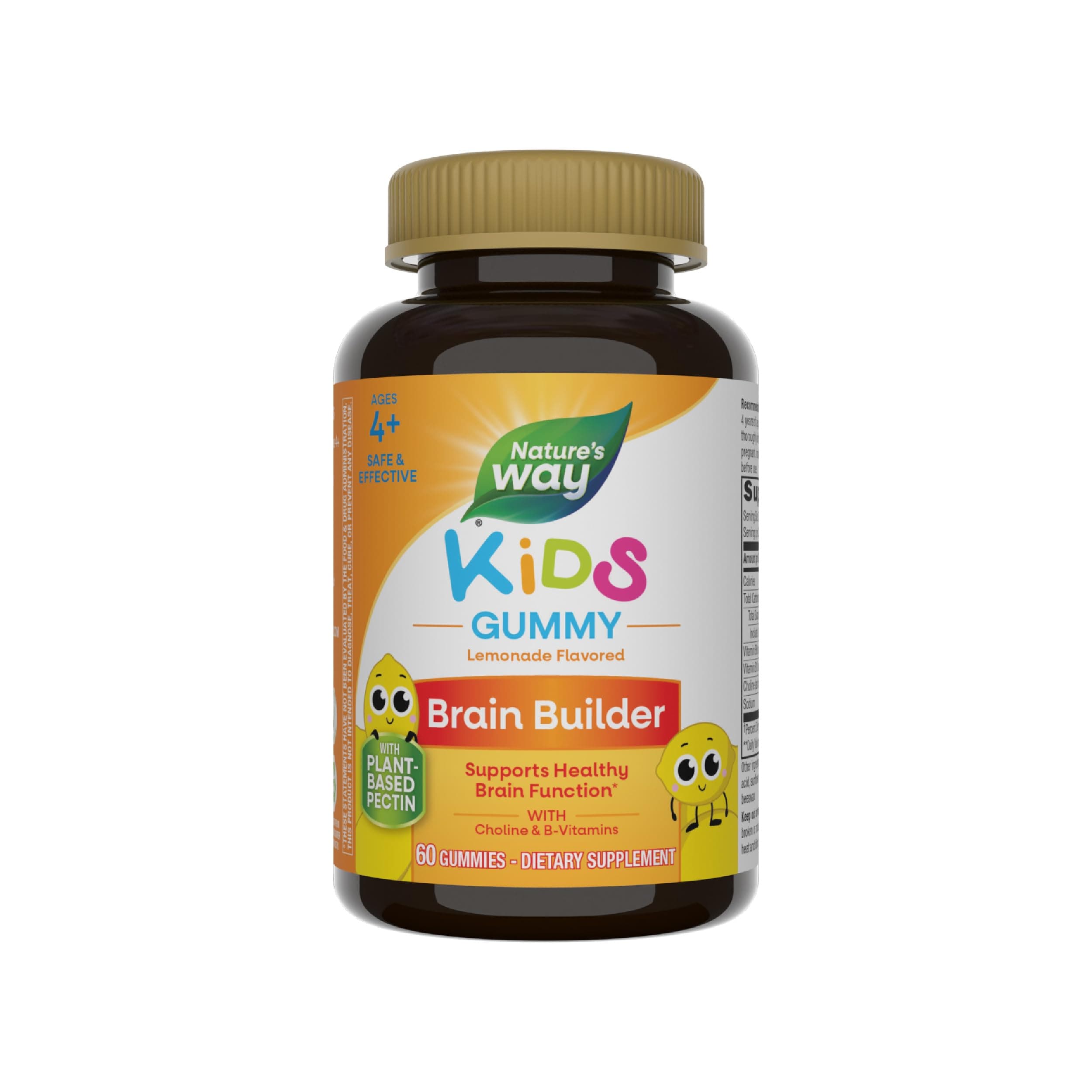 Kids Brain Builder, Supports Healthy Brain Function*, Lemonade Flavored, 60 Vegetarian Gummies