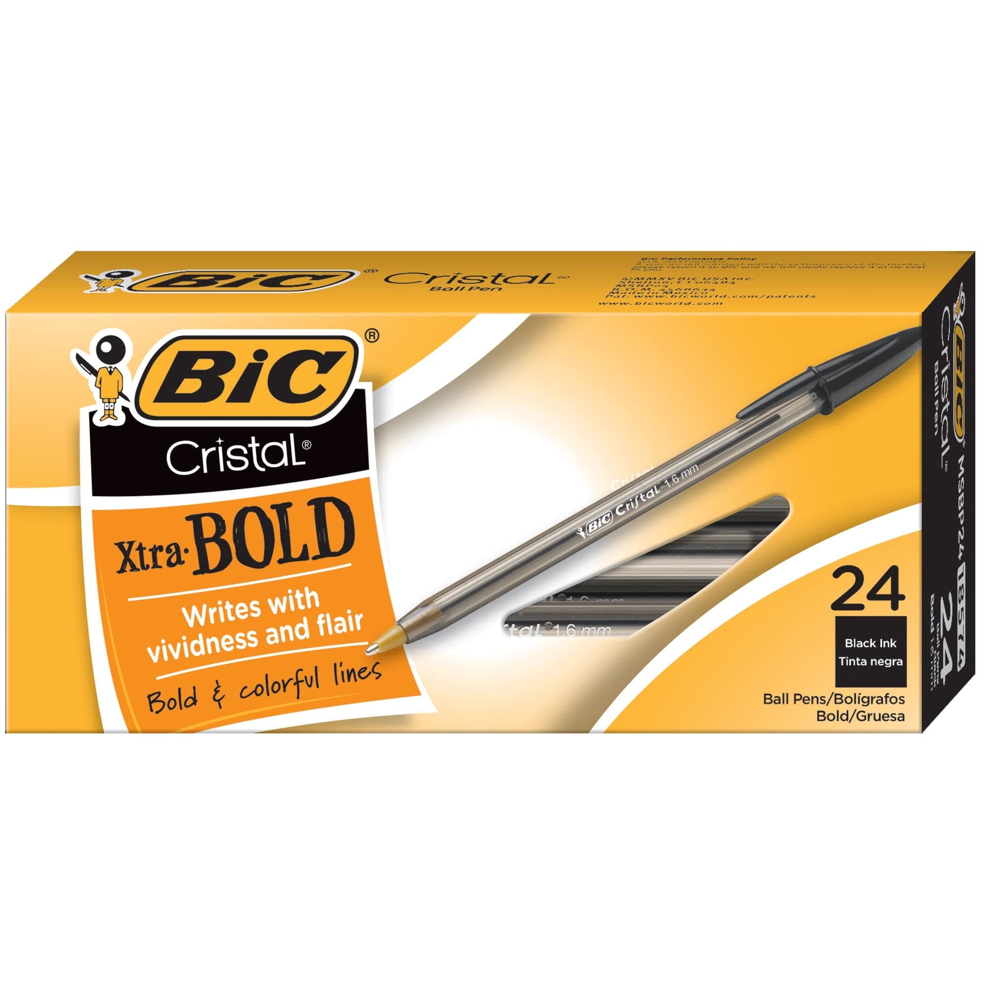 Cristal Bold Ball Pen, Black