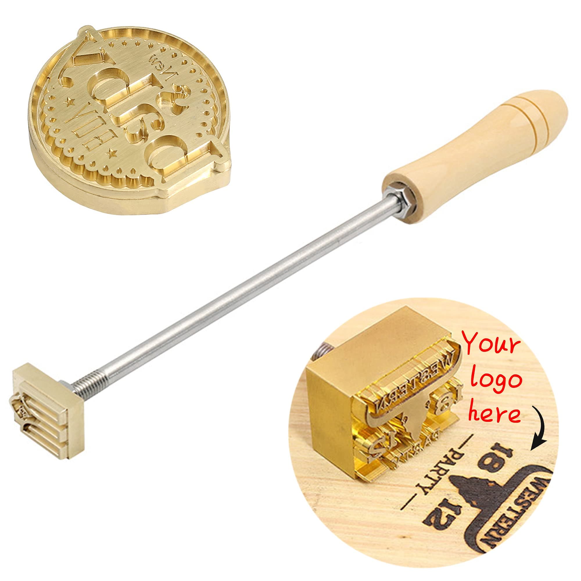 4/5/6cm Personalized Cake Branding Stamp, Custom Burger Bread Stamp, Customized Meat Brander Personalized, Straight/Bend Pole