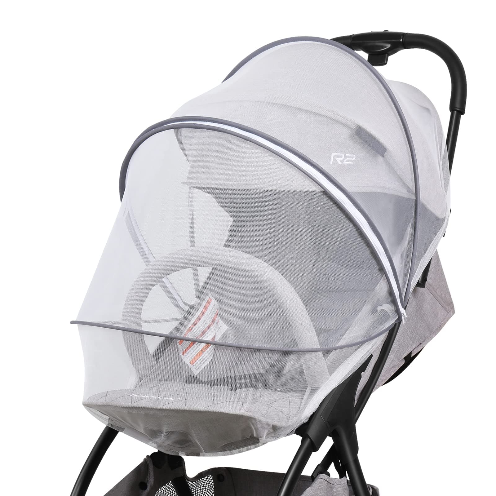 Beberoad Love Stroller Mosquito Net Bassinet Cover with 2-Way Zipper Bassinet Mosquito Net with Storage Bag (White)