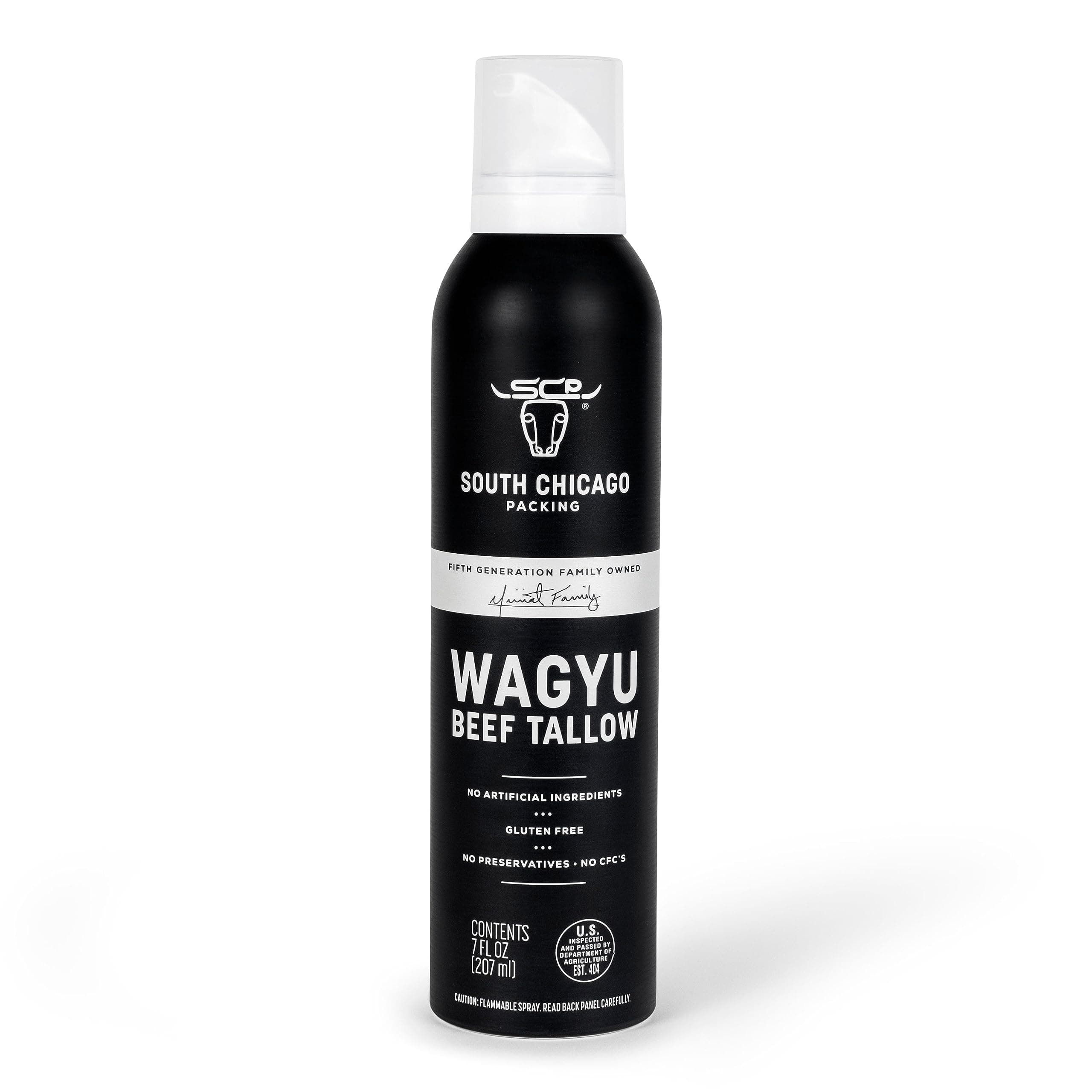 South Chicago Packing Wagyu Beef Tallow Spray, 7 Fl Oz – Umami-Rich Nonstick Cooking Oil for Sautéing, Grilling & Stir-Frying