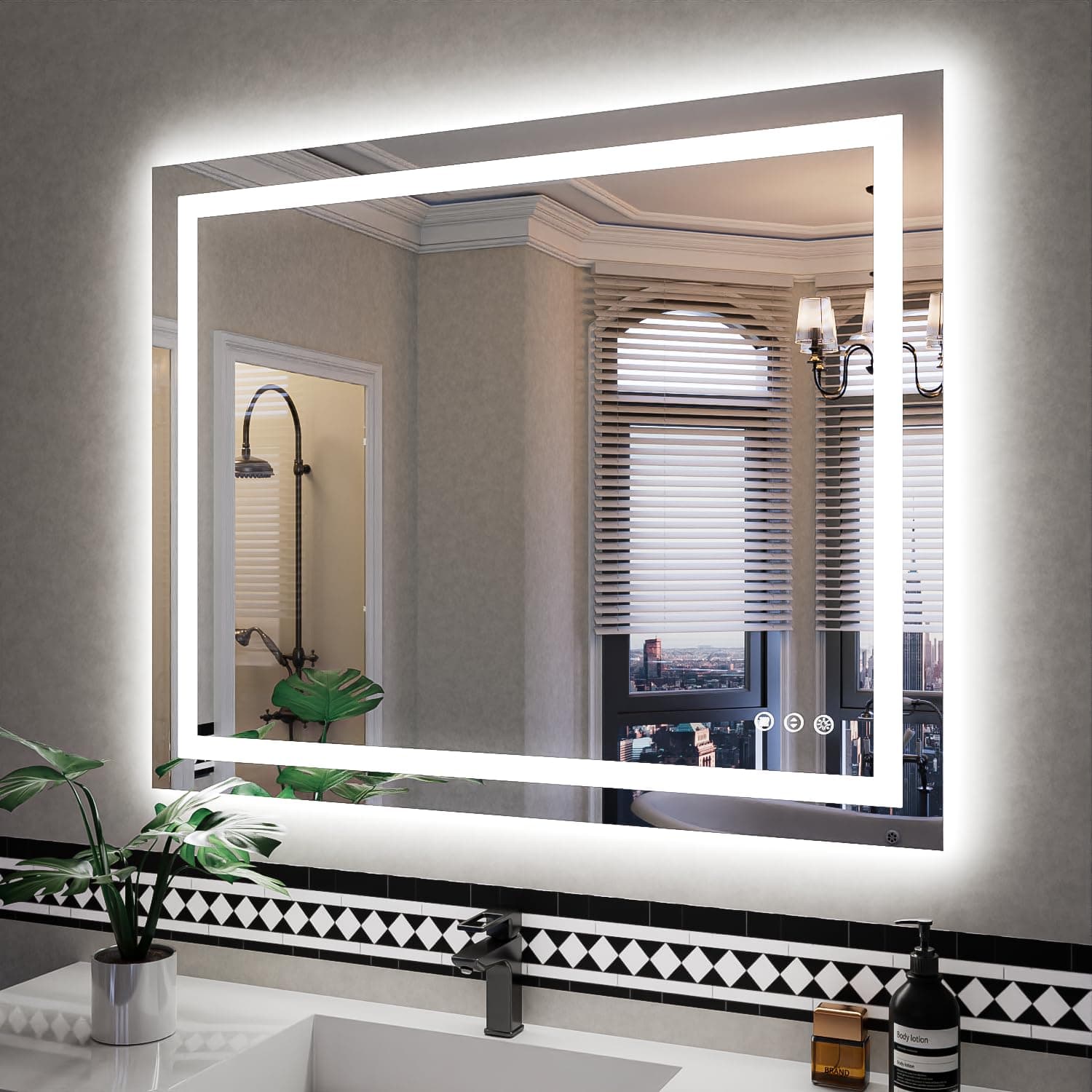 40x32 Frameless Led Mirror
