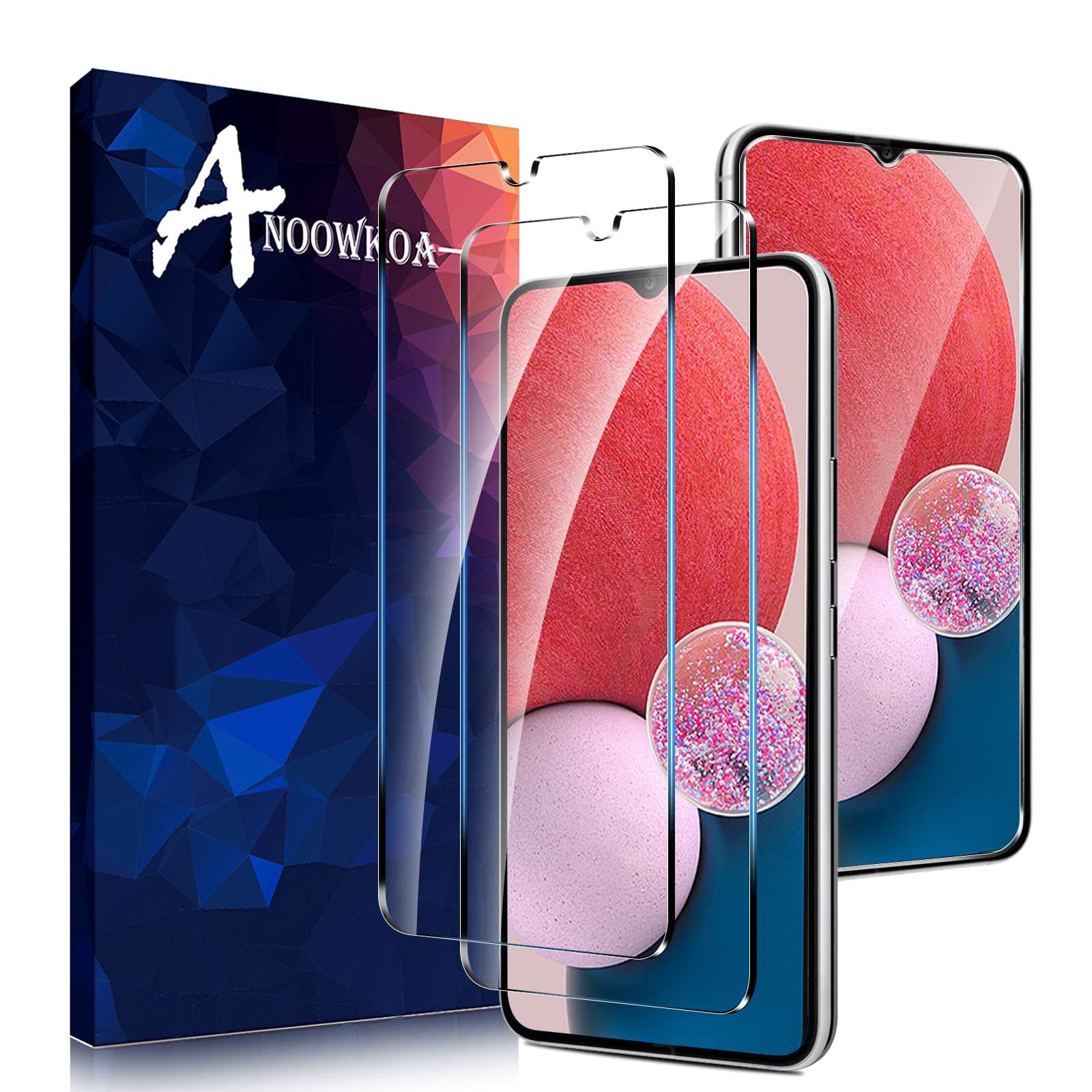 Anoowkoa for Samsung Galaxy A13 Screen Protector, [2 Pack] 0.33mm Premium Samsung Galaxy A13 Tempered Glass Screen Protector Film Guard Cover -Genuine Glass-One-Push Super Easy Installation