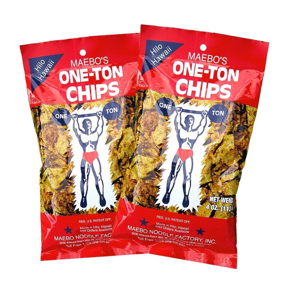 One-Ton Chips, Won Ton Chips 4 oz. bag - 2 Pack