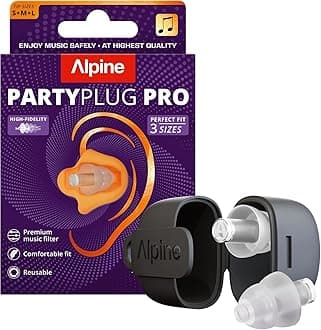 PartyPlug Pro Ear Plugs for Concerts - New & Improved High Fidelity Professional Earplugs, 21dB Noise Reduction, Hearing Protection for Music Festivals, Raves & Events, 3 Tip Sizes, Transparent