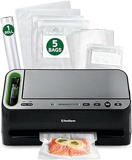 FoodSaver V4400 2-in-1 Vacuum Sealer Machine with Automatic Vacuum Sealer Bag Detection and Starter Kit, Safety Certified, Black and Silver