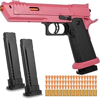 Soft Bullet Toy Gun Shell Ejecting with 120 Bullets, Rapid-fire Realistic Toy Gun for Boys, Shooting Game Toy Pistol Model Gun, Christmas Birthday Gifts for Boys Girls Age 6+ (Red)