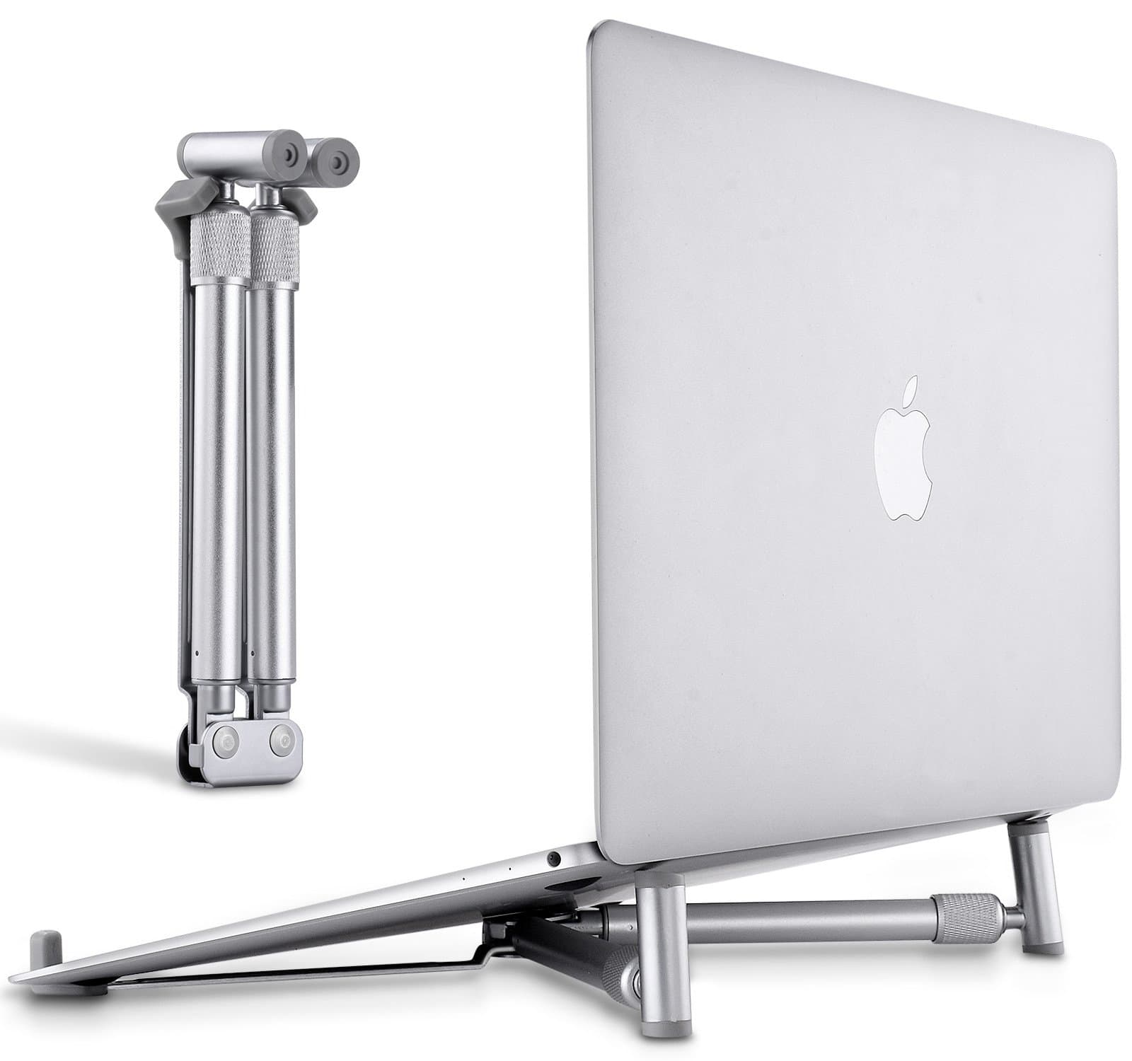 Laptop Base Stand for MacBook Pro Computer Lap Notebook, Adjustable Laptop Riser Cooling Aluminium Ventilated Portable Foldable Ergonomic Holder for 12" 13" 15" 17" Screen