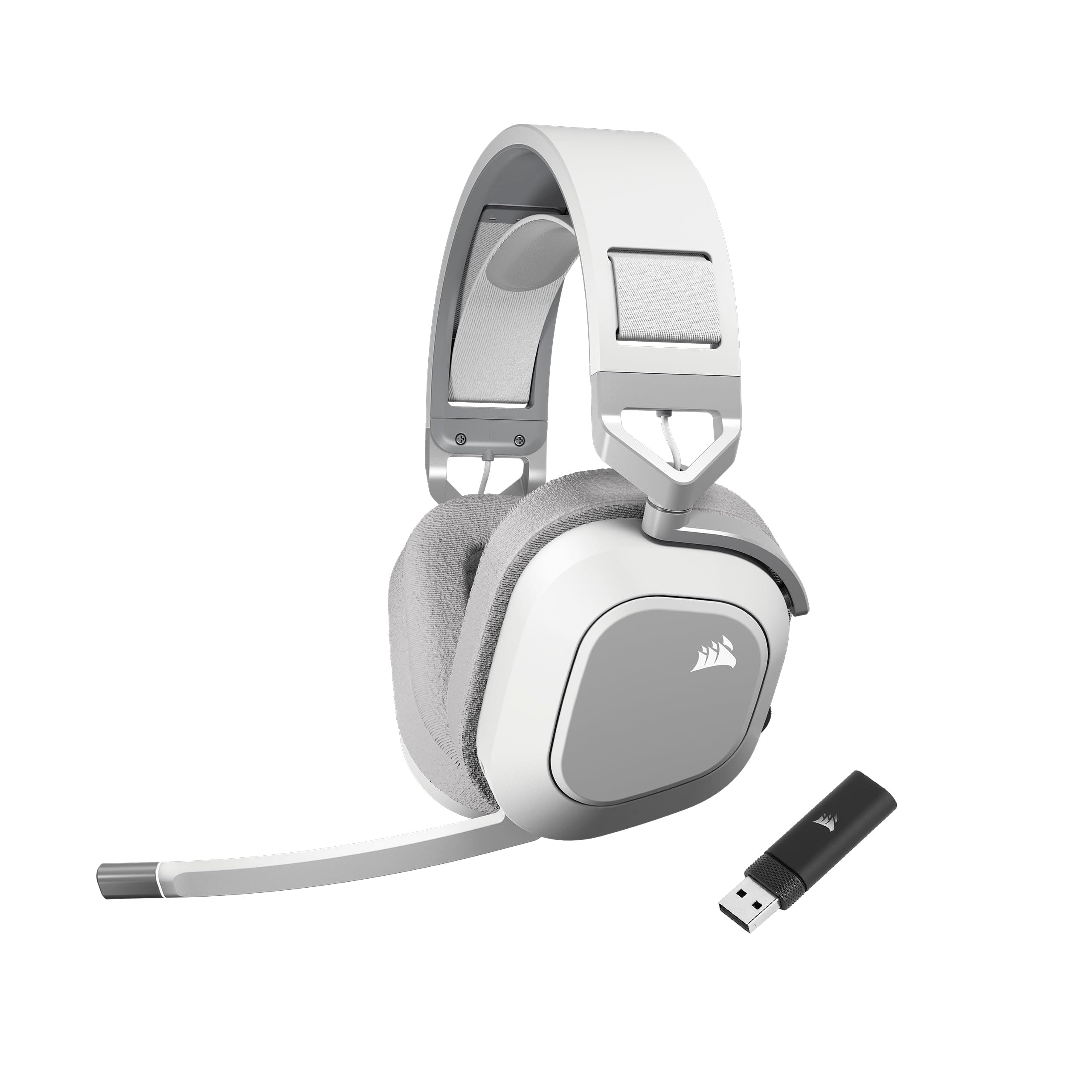 HS80 MAX WIRELESS Multiplatform Gaming Headset with Bluetooth – Dolby Atmos – Broadcast Quality Microphone – iCUE Compatible – PC, Mac, PS5, PS4, Mobile – White
