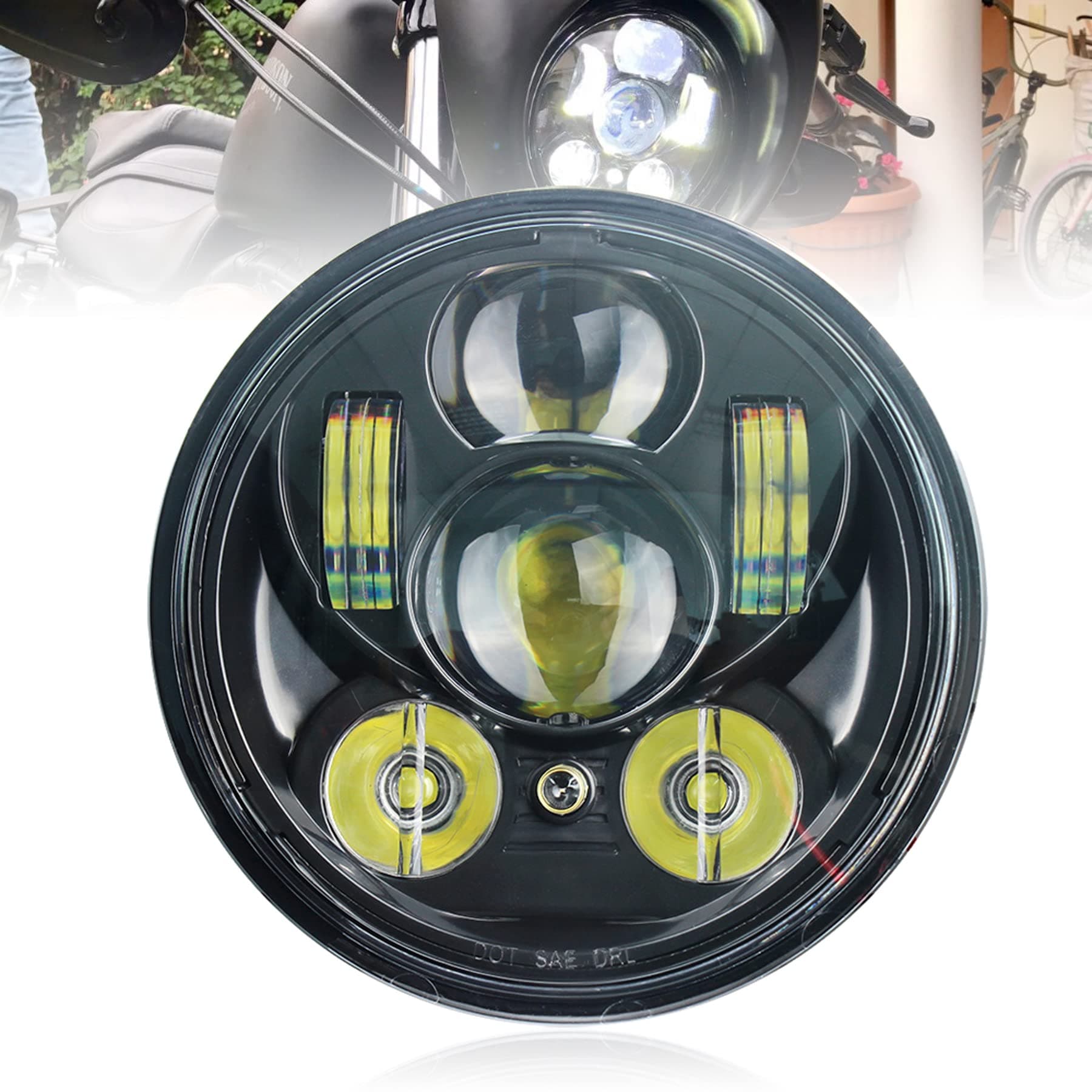 Akmties 5.75 inch Front Driving Parking Light with Bracket Compatible for Yamaha XVS650 Custom, XSR900, XSR700, XJR1300, XVS950, Bolt, Raider, (Stryker 2011-2017)