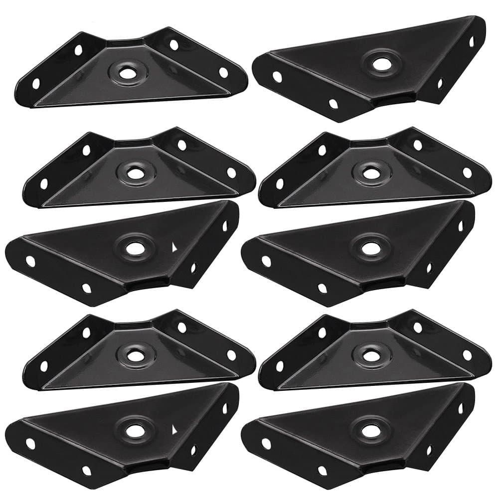 10 Pcs Steel Corner Braces Joint Corner Brace Support Bracket Fastener (Black)