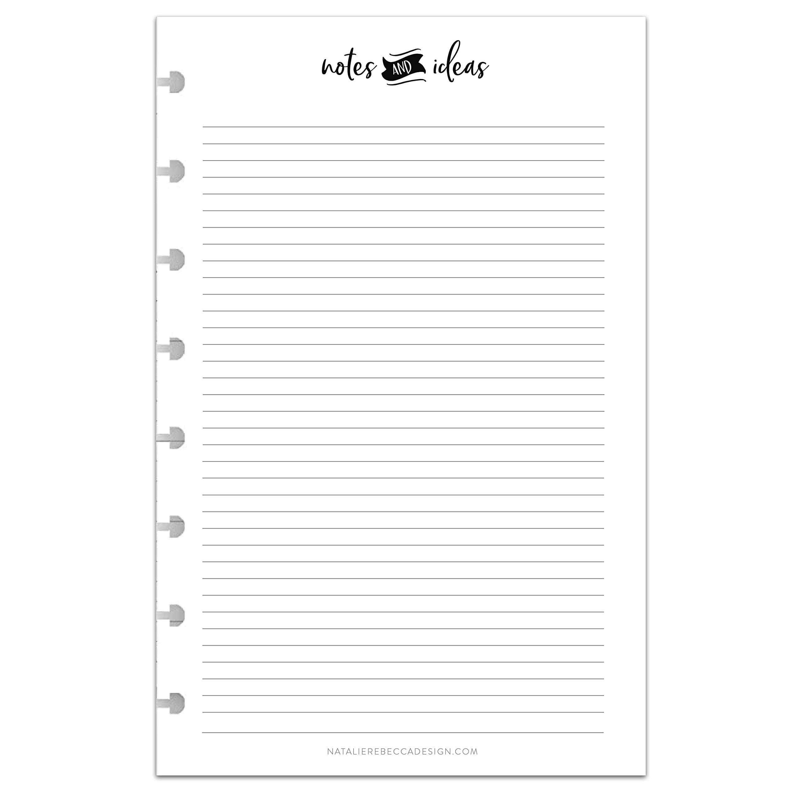 BetterNote Notes Refill Pages for Disc Notebooks, fits Happy Planner, Levenger Circa, TUL, Staples Arc, InkWell Press, Talia (Whimsy- 25 Sheets, 8-Disc, 5.5"x8.5")