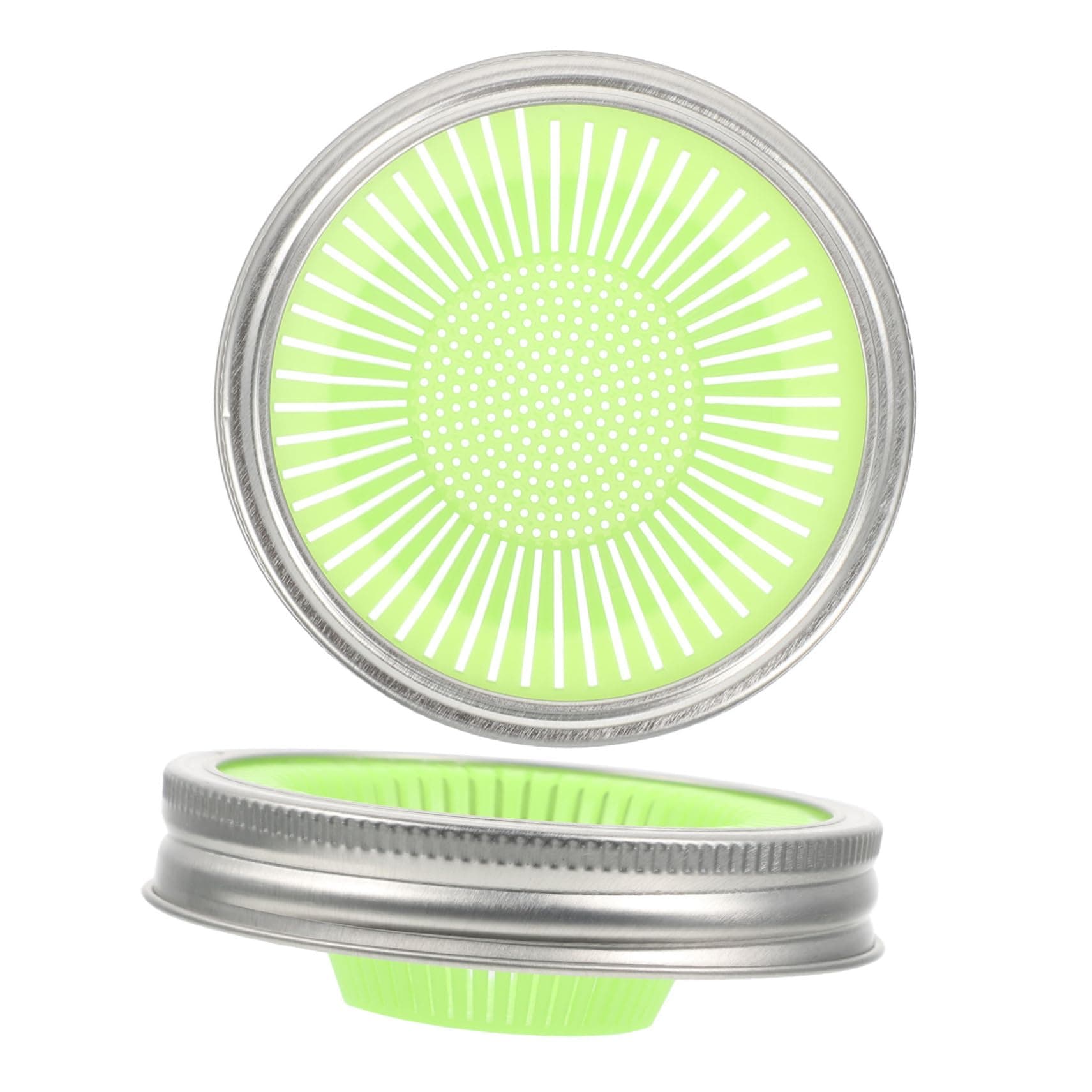 SHOWERORO2pcs Mason Jar Lids Growing Bean Lid Sprouting Kit Sprouting Strainer Screen Wide Mouth Sprouting Lids Bean Sprouting Lids Sprout Mesh Lids Cover The Lid Household Stainless Steel