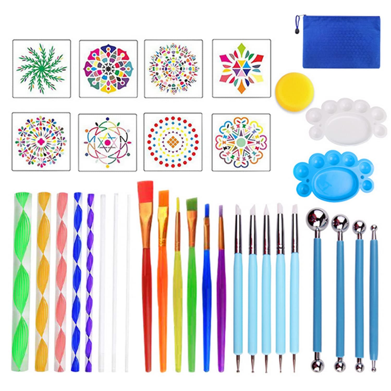SKEIDO 35pcs/Set Portable Mandala Dotting Tools Set for Painting Rocks Pottery Multifunction Embossing Dot Kit Dotting Tool