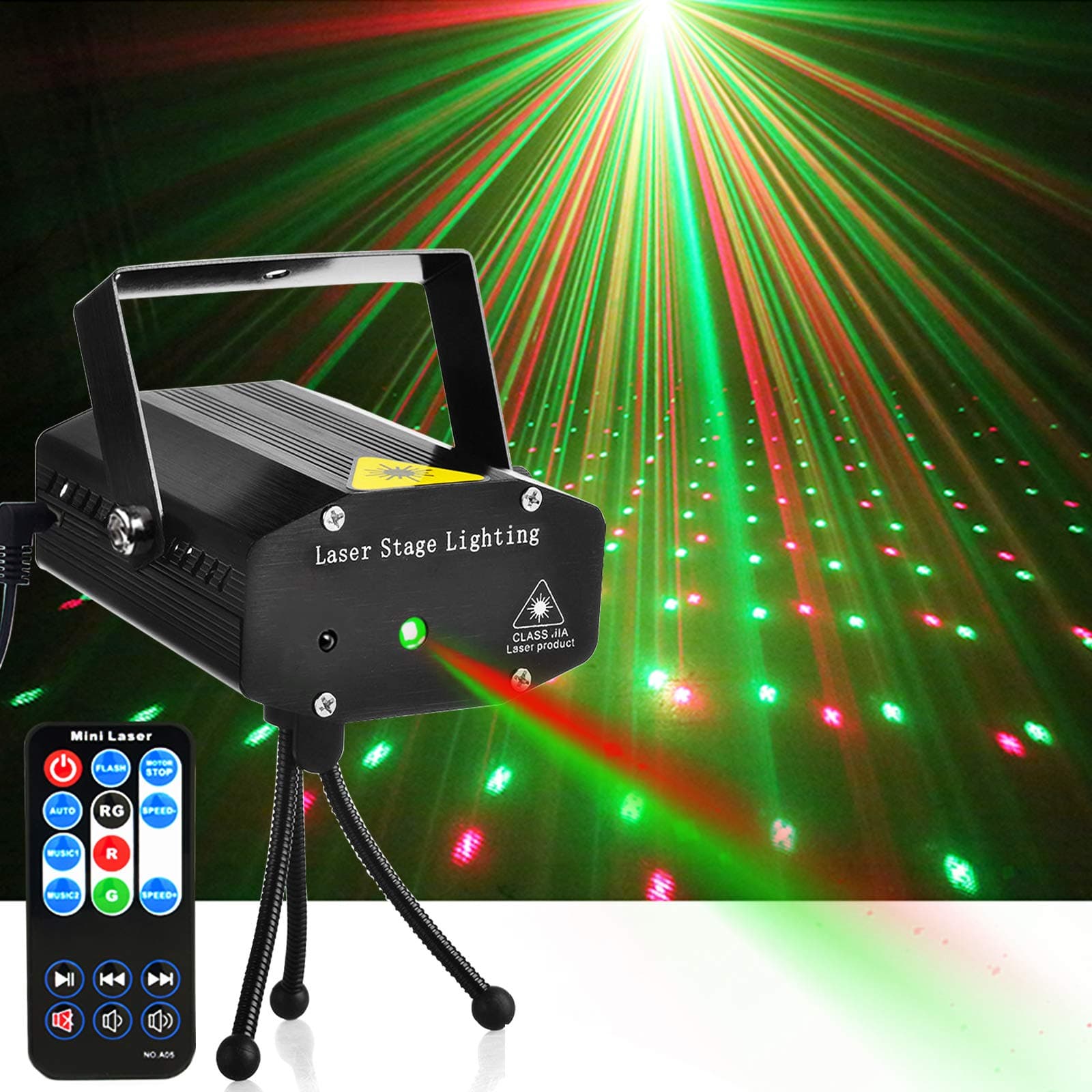 Disco Lights, Party Lights GOOLIGHT Dj Lights LED Projector Metal Case Sound Activated Stage Light with Remote Control for Birthday Parties Bar DJ KTV Karaoke Dancing Christmas Halloween Wedding