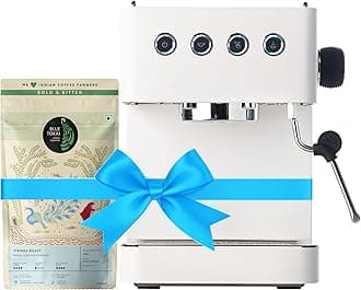 Blue Tokai Coffee Roasters Mage Espresso Coffee Machine with Free Vienna Roast Coffee 250g | 360° Rotating Steel Jet | Manual and Automatic Modes| 15 Bar | Removable Water Tank