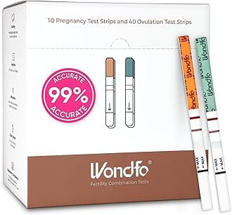 Wondfo Pregnancy and Ovulation Test Strips Kit - Fertility Tracking and Family Planning - Early Detection Combo Kit for Home Use (40 LH + 10 HCG)