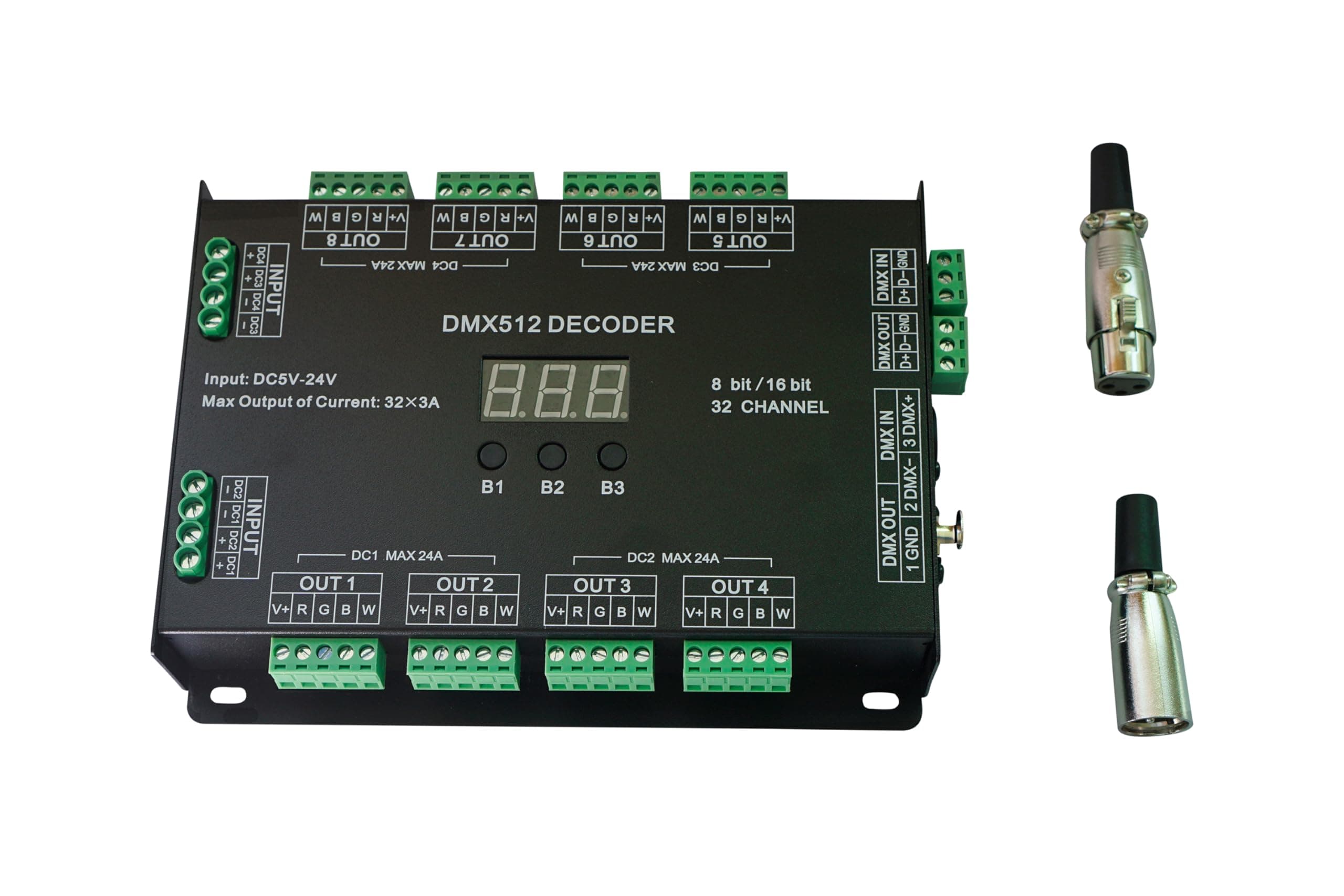 32CH RGBW DMX512 Decoder 8 Bit/16 Bit RGBW LED Controller 32 Channels Driver RGBW LED Strip Light DIM/CT/RGB/RGBW Controller DC5V-24V