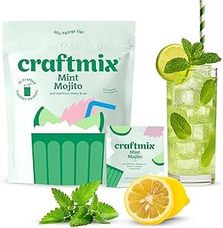 Mint Mojito Cocktail & Mocktail Drink Mixer, Skinny Mixes - Water Flavoring Packets - Made With Real Fruit - Vegan Low-Carb, Low-Sugar, Non-GMO, Dairy Free, Gluten Free, 12 Pack