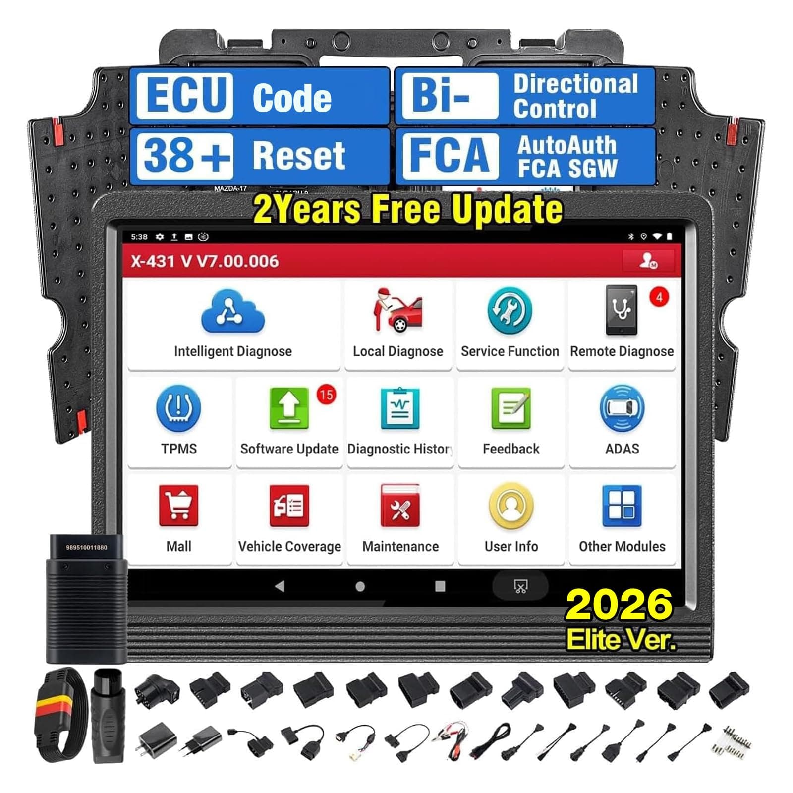 LAUNCH X431 V PRO WiFi/Bluetooth OBD2 Scanner Auto Full System Diagnostic Tool Support ECU Coding,Actuation Test,Remote Diagnostic,Reset Functions Free Online Update+EL-50448 TPMS as Gift