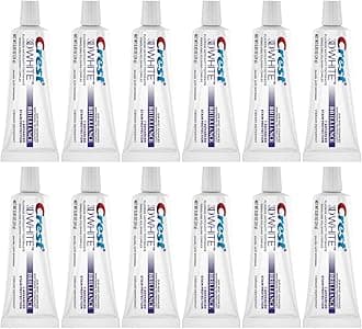 Crest 3D White Brilliance Toothpaste, Vibrant Peppermint, Travel Size, 0.85 oz (24g) - Pack of 12