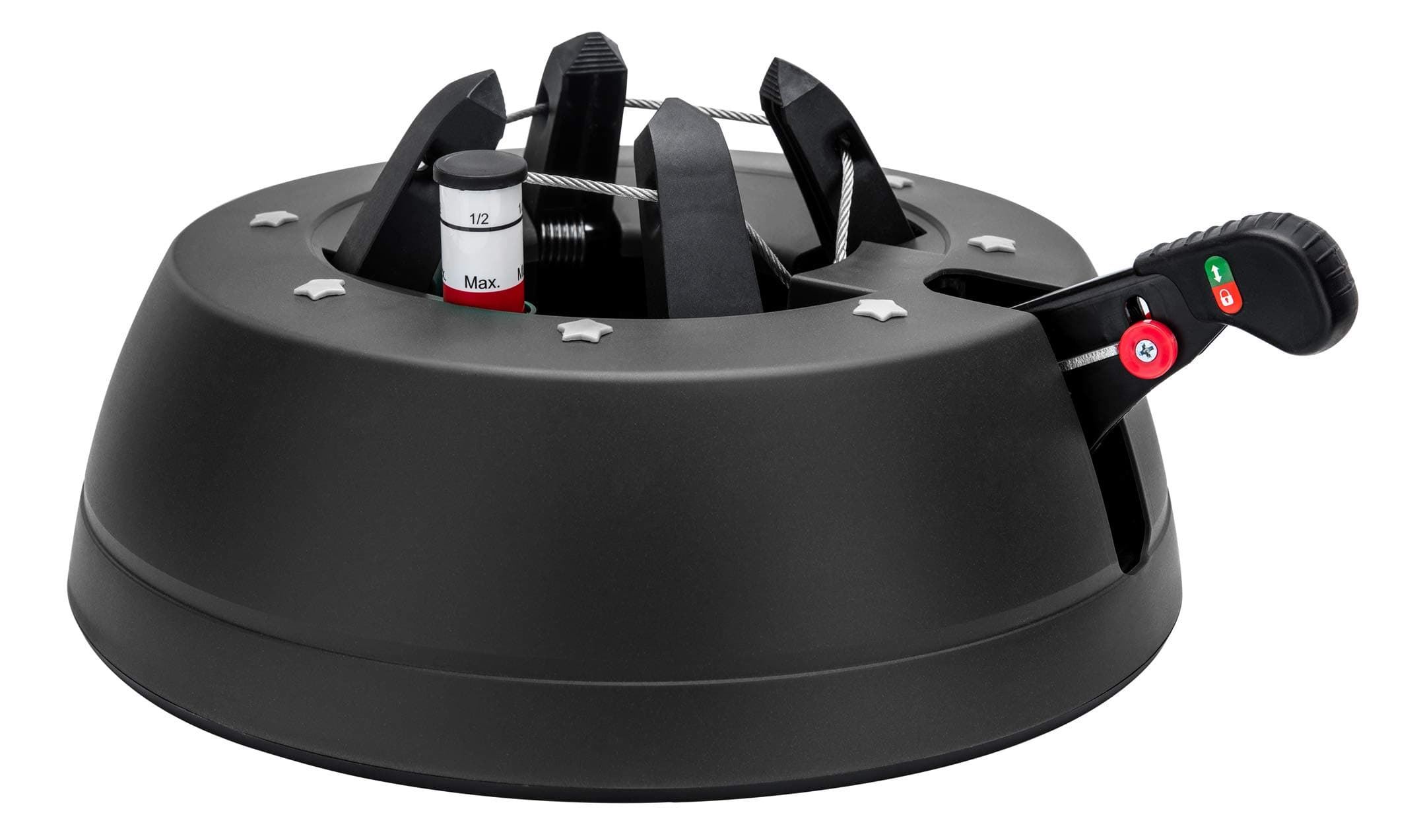 Star-MaxF-H-S Start 1 Christmas Tree Stand for Tree Height 2.0 m Anthracite Christmas Tree Stand with Foot Lever Function and Single Rope Technology Start-Max 32.5 cm