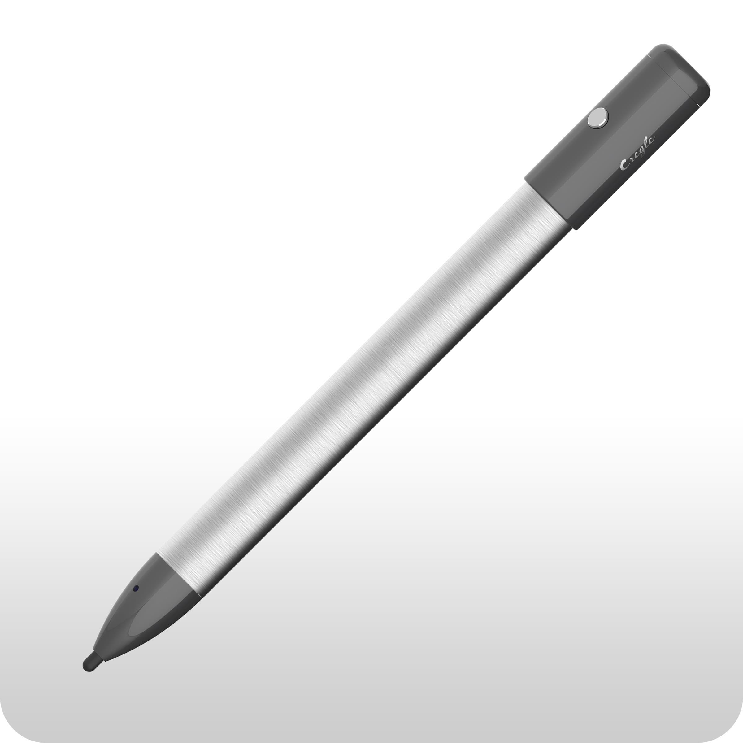 Cregle ink - Rechargeable Fine Point Active Stylus for iPad 1/2/3/4/Air, iPhone 4/5/5S, Android, Windows, Kindle Fire, Samsung Galaxy Tab, Note, HP Elite, Google Nexus & many other tablets (Dark Grey)