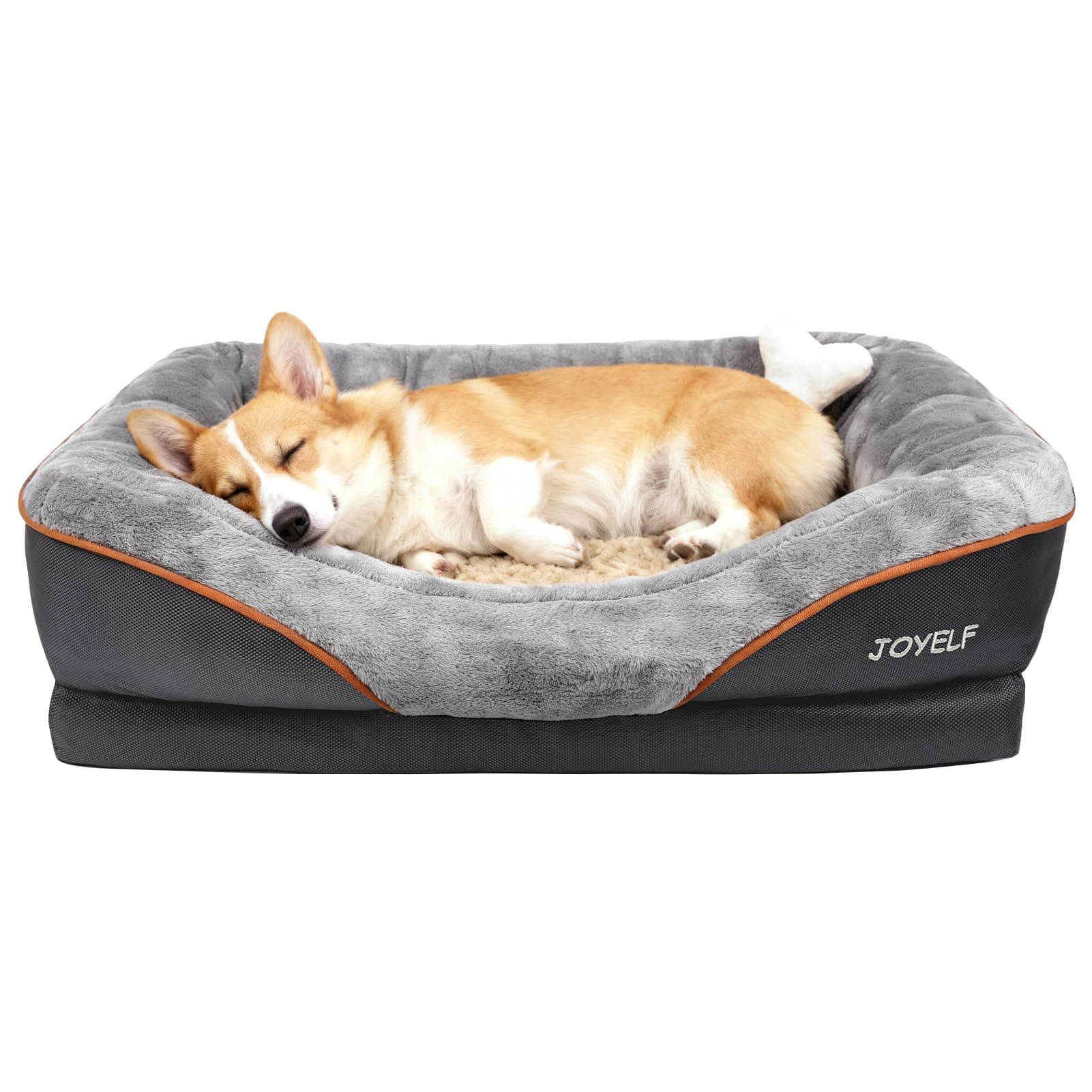 JOYELF Medium Memory Foam Dog Bed Orthopedic Dog Bed & Sofa with Removable Washable Cover and Squeaker Toy as Gift