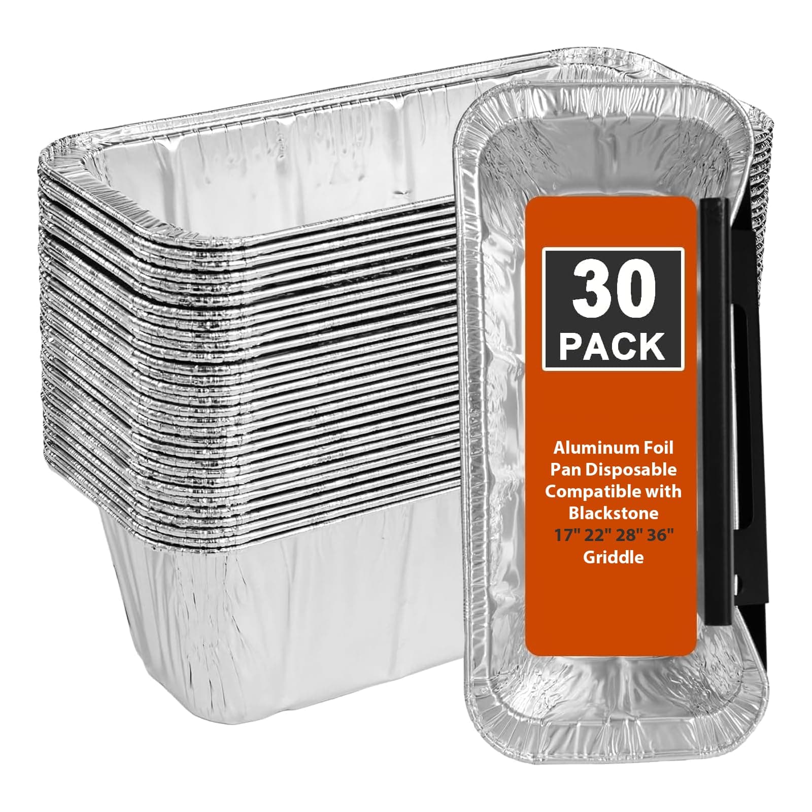 Grease Cup Liners for Blackstone Griddle 5017-30 Pack Blackstone Griddle Accessories Disposable Grill Grease Tray, Aluminum Foil Drip Pan Grease Catcher Cup Liner for Blackstone 17, 22, 28, 36 Inch