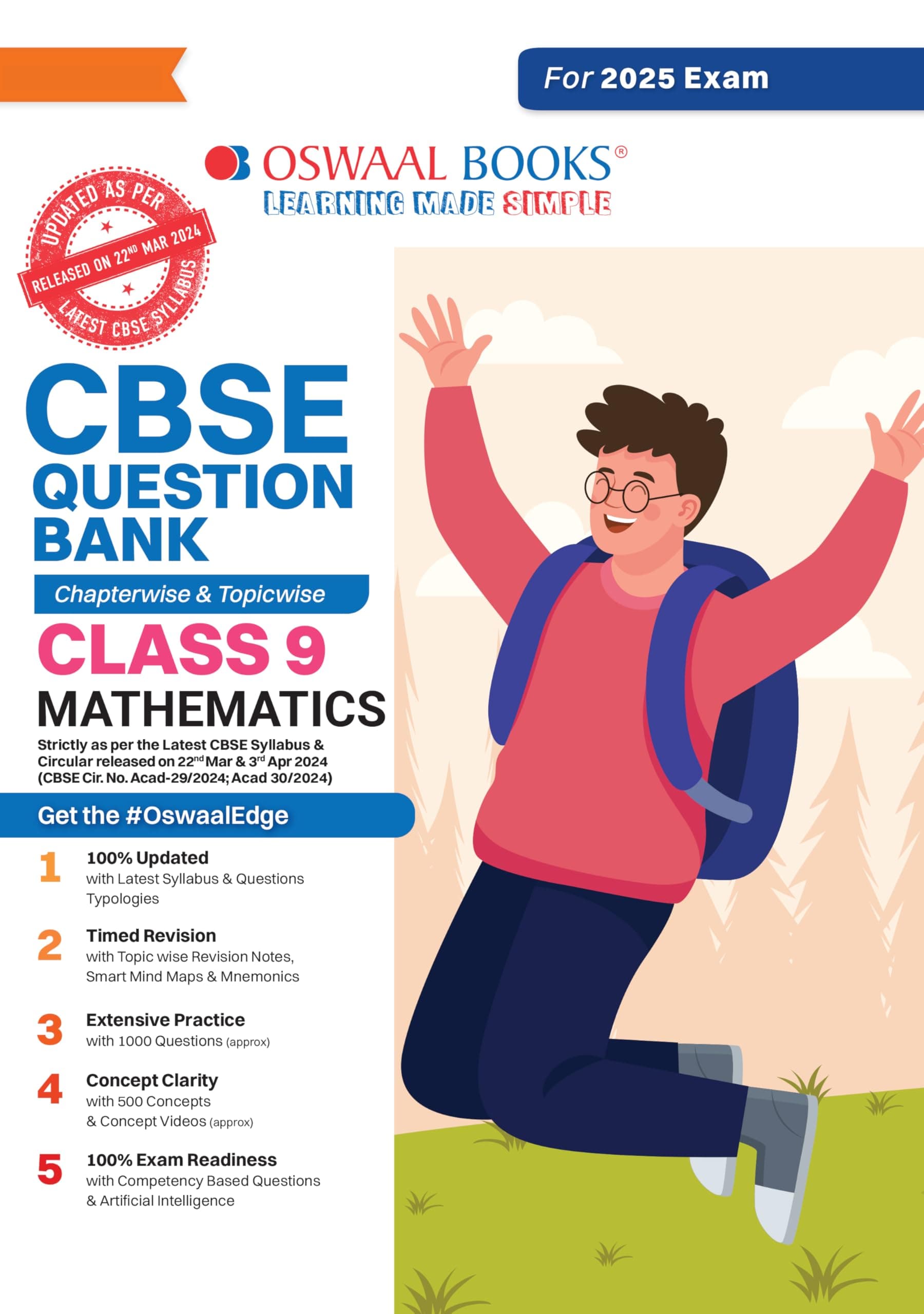 Oswaal CBSE Question Bank Class 9 Mathematics, Chapterwise and Topicwise Solved Papers For 2025 Exams
