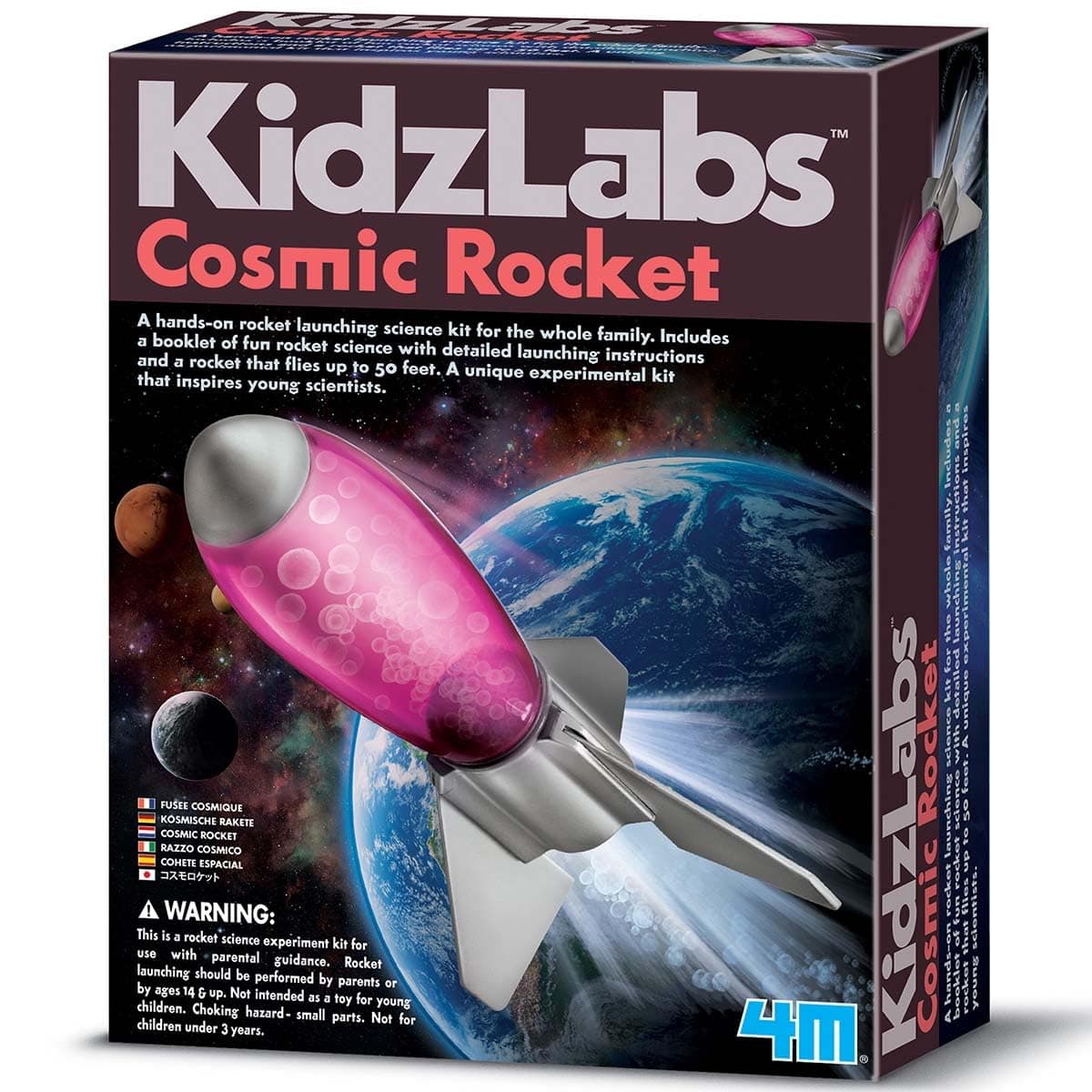 4M KidzLabs Cosmic Rocket Kit | Pocket Sized Rocket Science Set for Kids Age 5+ | Flies Up to 50 Feet with Vinegar & Baking Soda | STEM Chemistry Experiment Toy | Gift for Boys & Girls