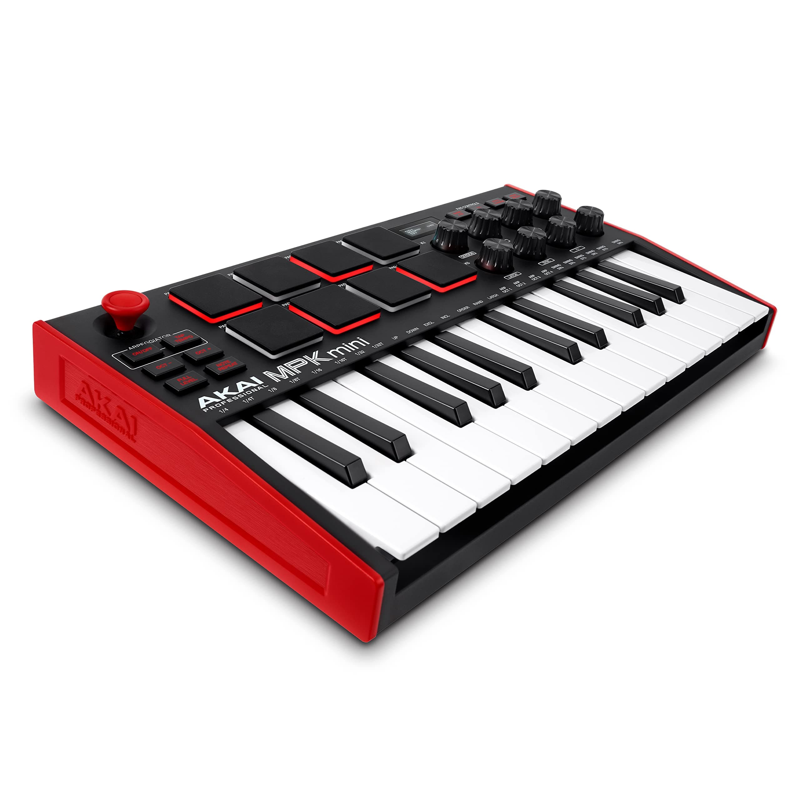 MPK Mini MK3 - 25 Key USB MIDI Keyboard Controller with 8 Backlit Drum Pads, 8 Knobs and Music Production Software and Native Instruments Sound Package (NKS Integration)