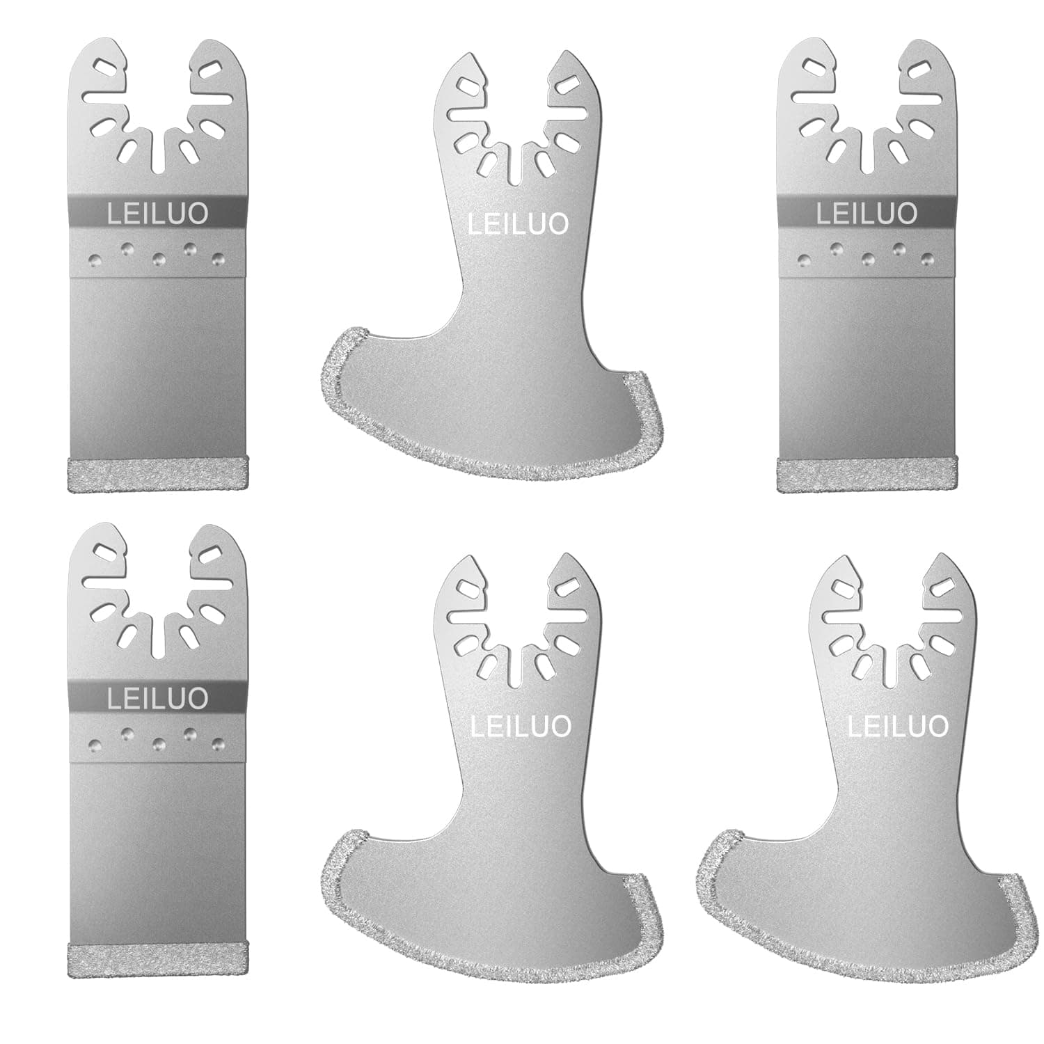 Diamond Oscillating Multi Tool Grout Removal Blades 6 Pcs Tile Grout Remover Blades Kit Compatible with DeWalt Makita Einhell and More