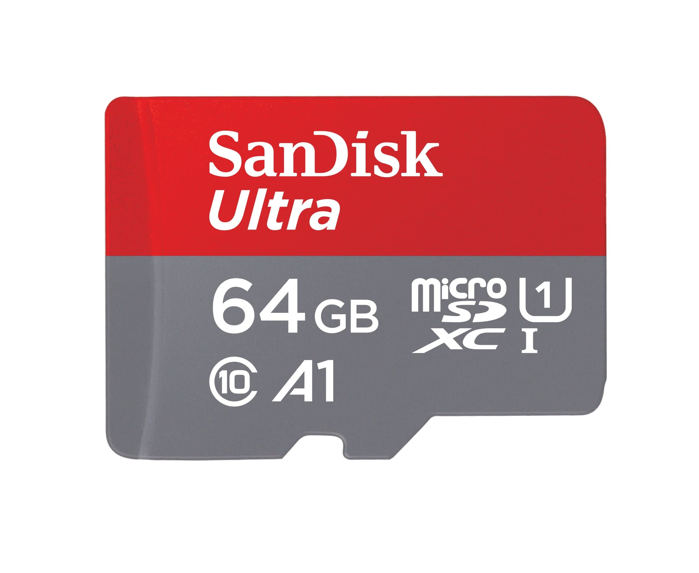SanDisk Ultra 64GB microSDXC Memory Card + SD Adapter with A1 App Performance up to 100MB/s, Class 10, U1 - Amazon exclusive packaging