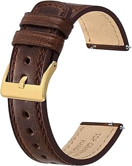 Leather Watch Straps, Classic Oil Waxed Leather, Quick Release Replacement Band for Men and Women, Band Width 18mm 20mm 22mm