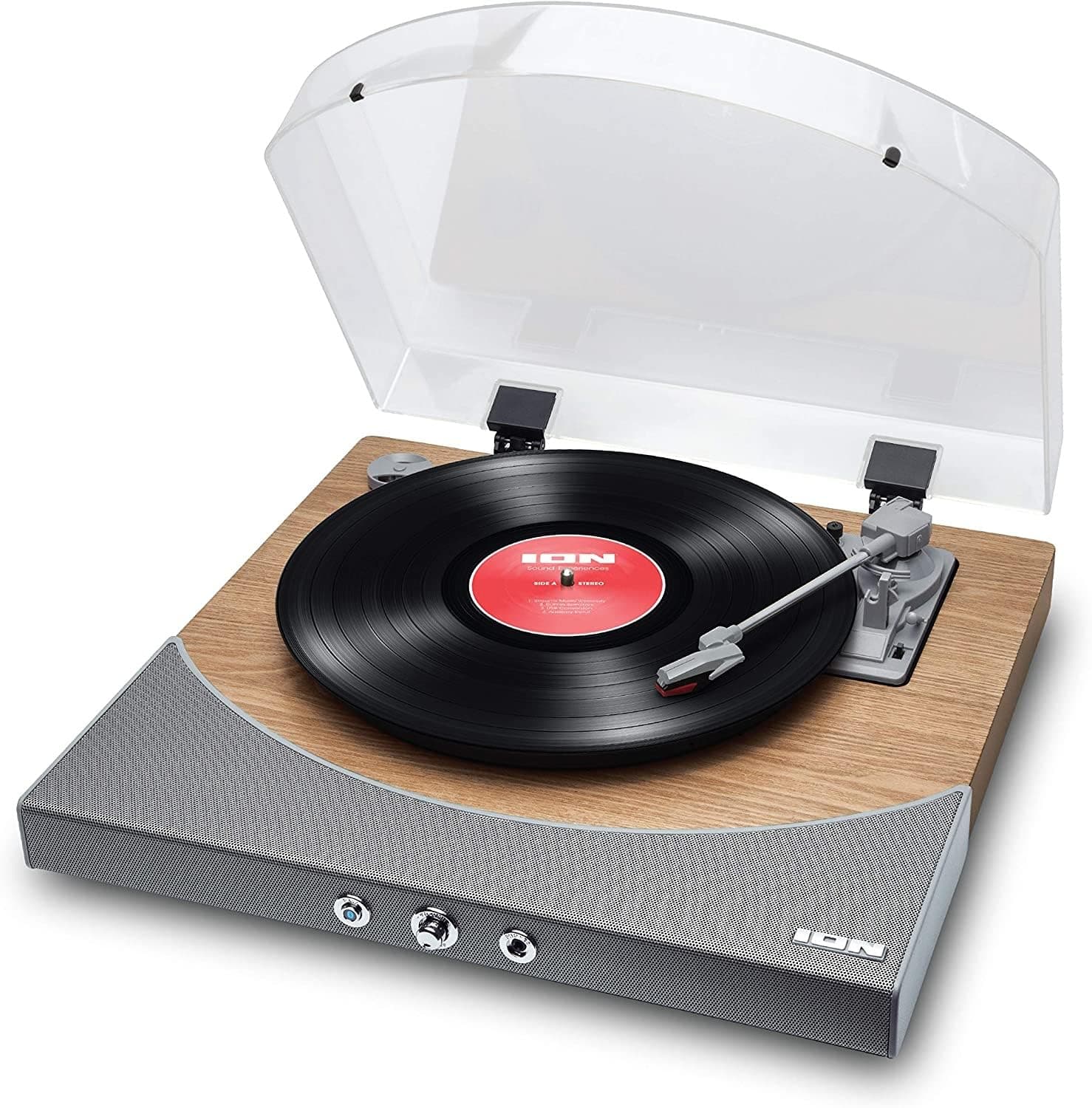 ION Audio Premier LP - Wireless Bluetooth Turntable/Vinyl Record Player with Speakers, USB Conversion, RCA & Headphone Outputs - Natural Wood Finish