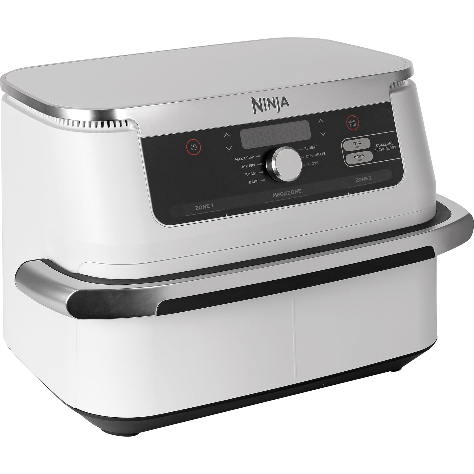 Ninja AF500EUWH FlexDrawer, Dual Zone with Removable Divider, Large 10.4L Drawer, 7-in-1, Air-Fryer uses no Oil, Air Fry, Roast, Bake, Max Crisp - white