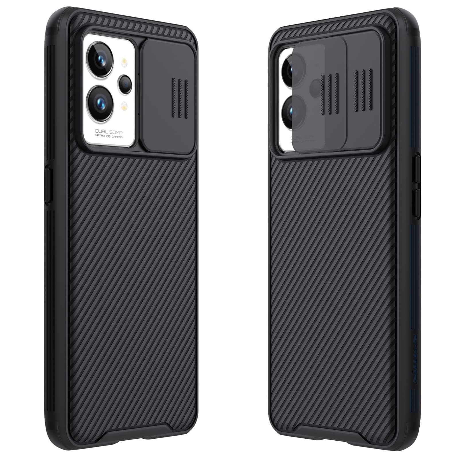 Compatible with Realme GT2 Pro Case, Slide Cover Camera Lens Protection, Soft TPU Bumper Hard PC Back Cover Case (Black), Cam-realmeGT2Pro-case