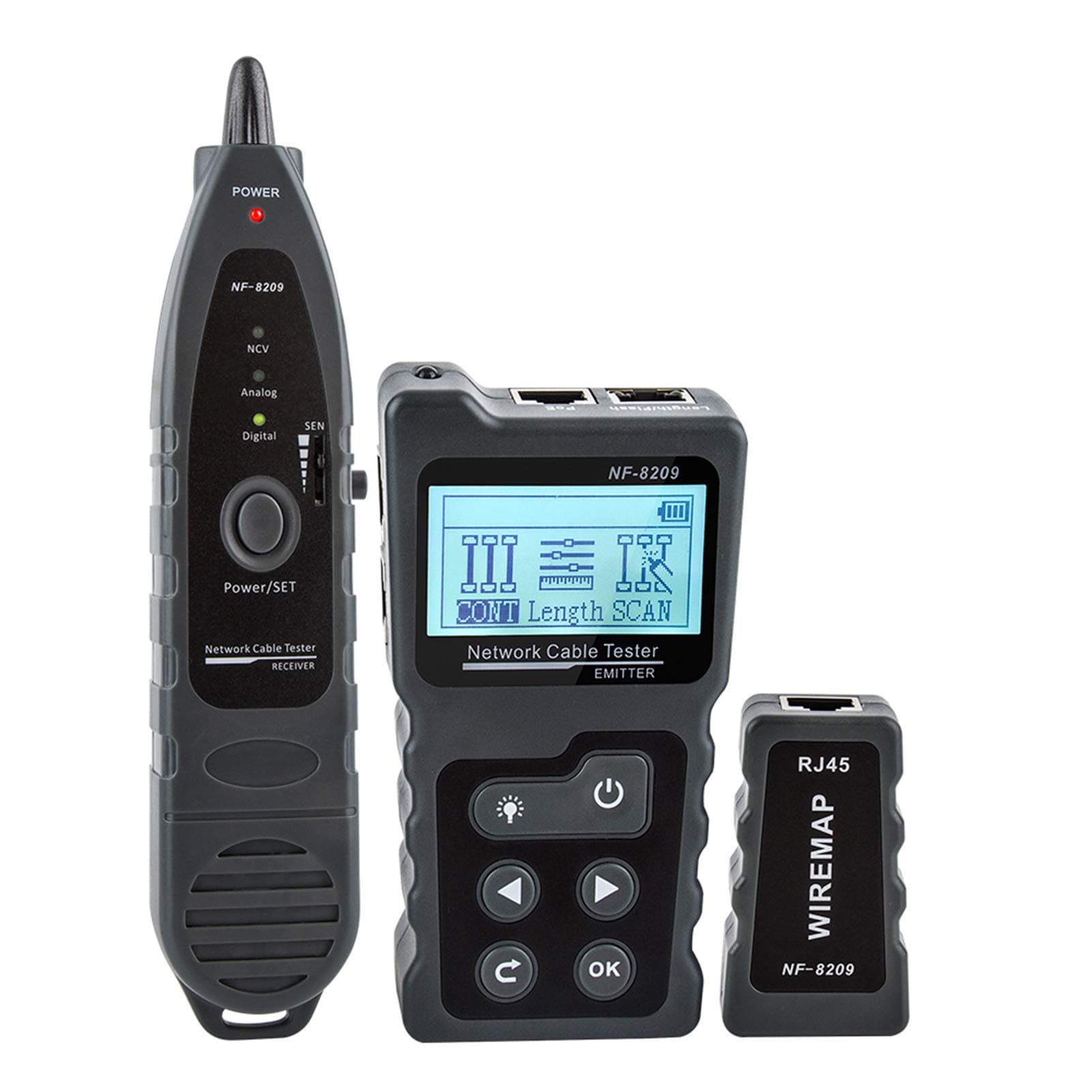Eacam Multi-functional LCD Network Cable Tester, Wire Tracker PoE Checker with Illuminate Function