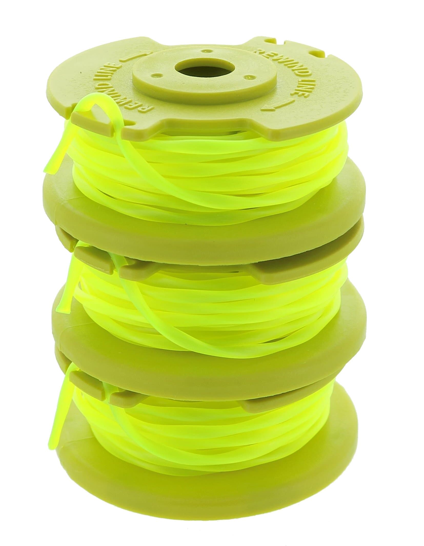 One PLUS+ AC80RL3 OEM .080 Inch Twisted Line and Spool Replacement for Ryobi 18v, 24v, and 40v Cordless Trimmers (3 Pack)