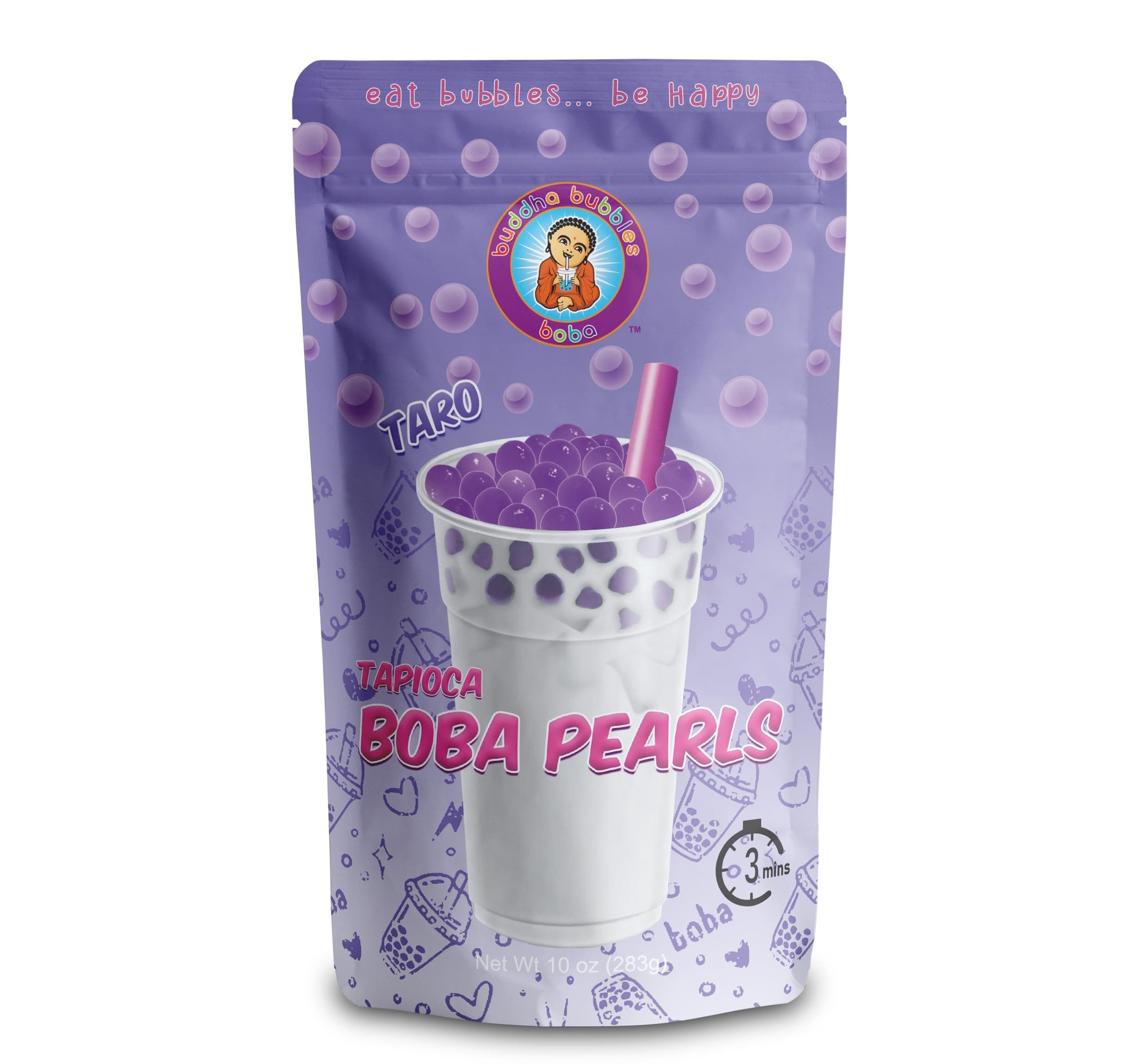 Buddha Bubbles Boba Taro Tea Tapioca Pearls Ready in 3 Minutes