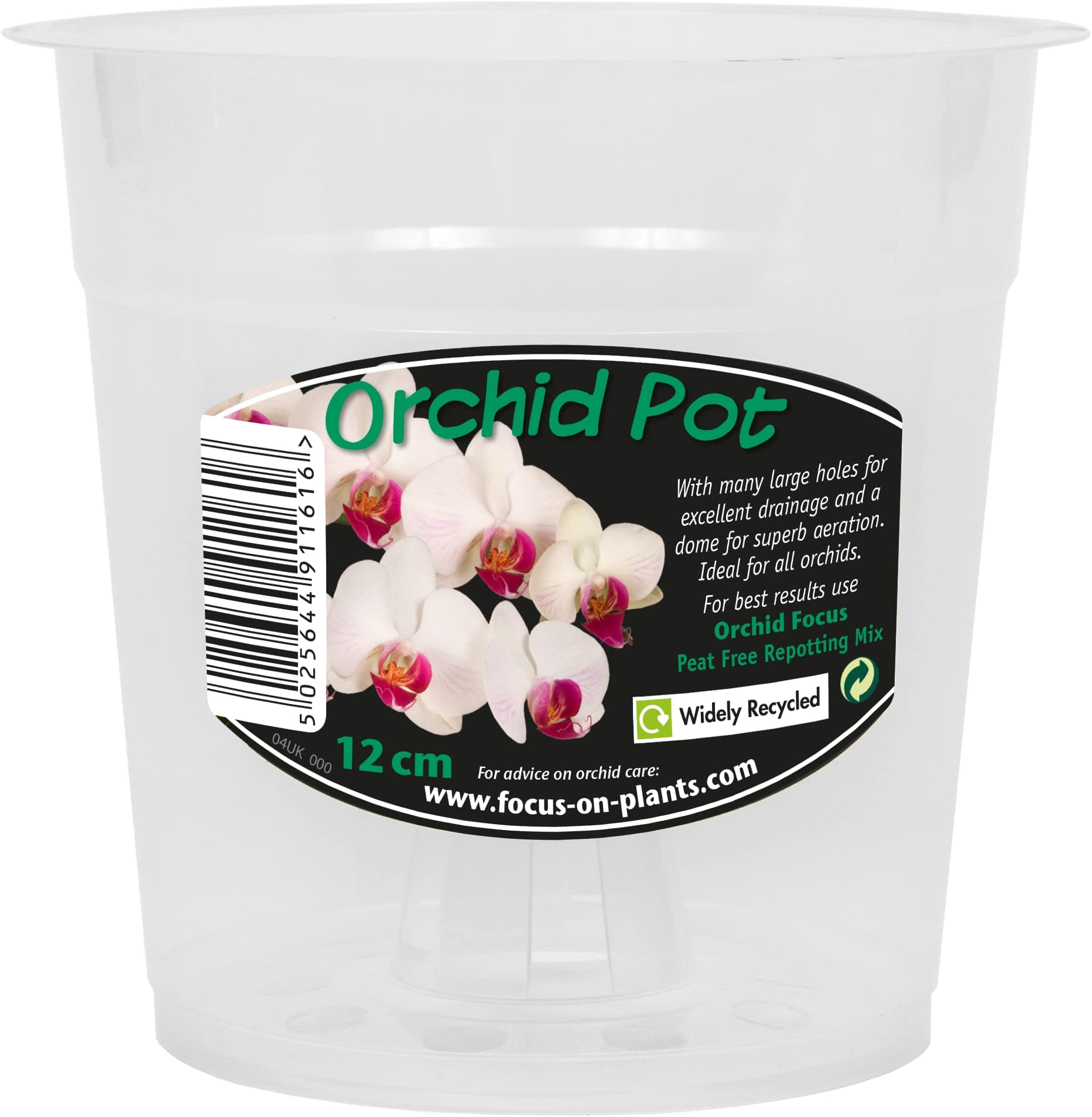 Growth Technology Ltd Clear Orchid Pot 12cm, Green