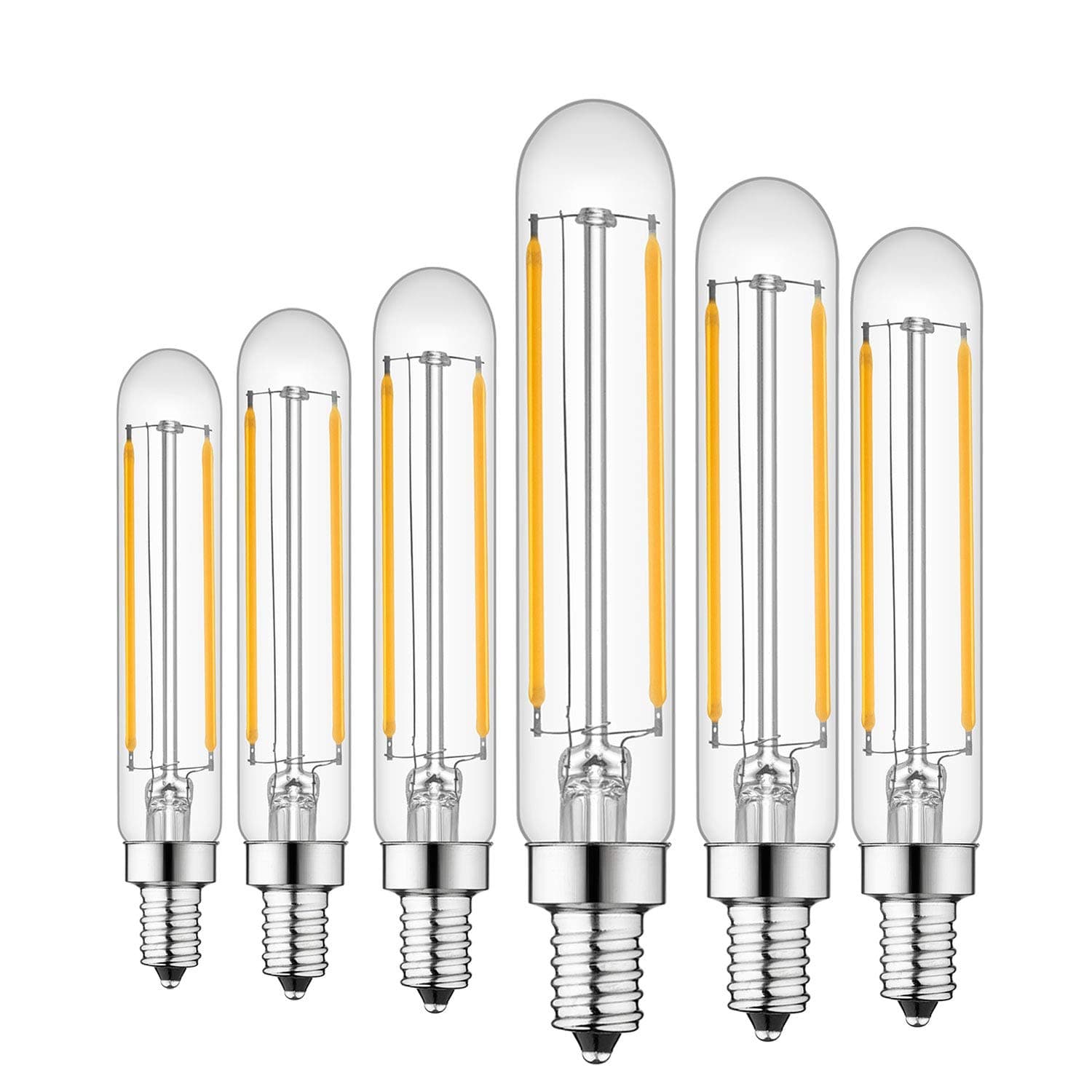 Rayhoo E12 Dimmable LED Candelabra Light Bulbs 4W 110V Edison Light Bulb, T20 Tubular Shape, 400LM, 40W Incandescent Replacement, 2700K Warm White, 6-Pack
