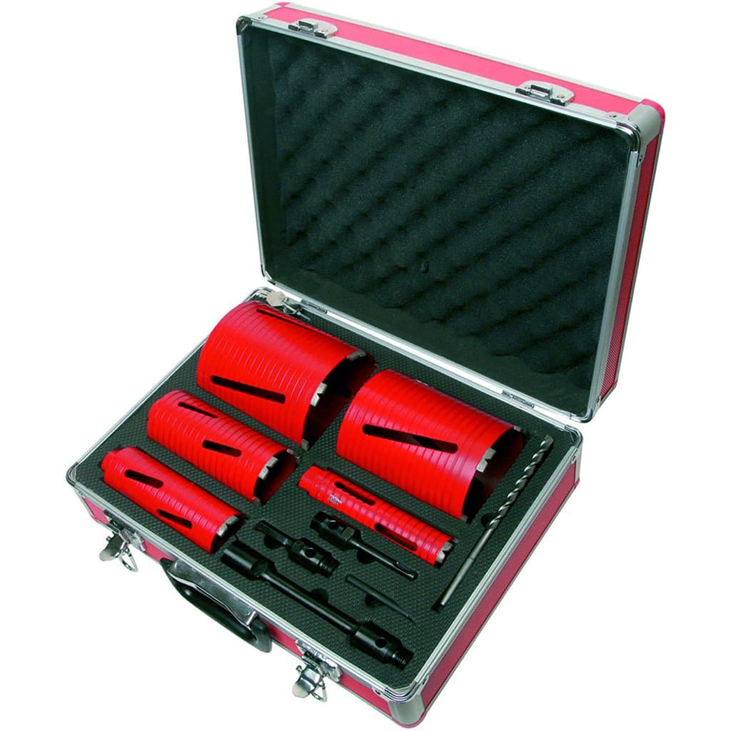 DART Red Ten DCD Spiro 5-Piece Diamond Core Drill Bit Set - Dry Use Core Drill Bit Kit - Diamond Drill Bit Set for Home Improvement Power Tools