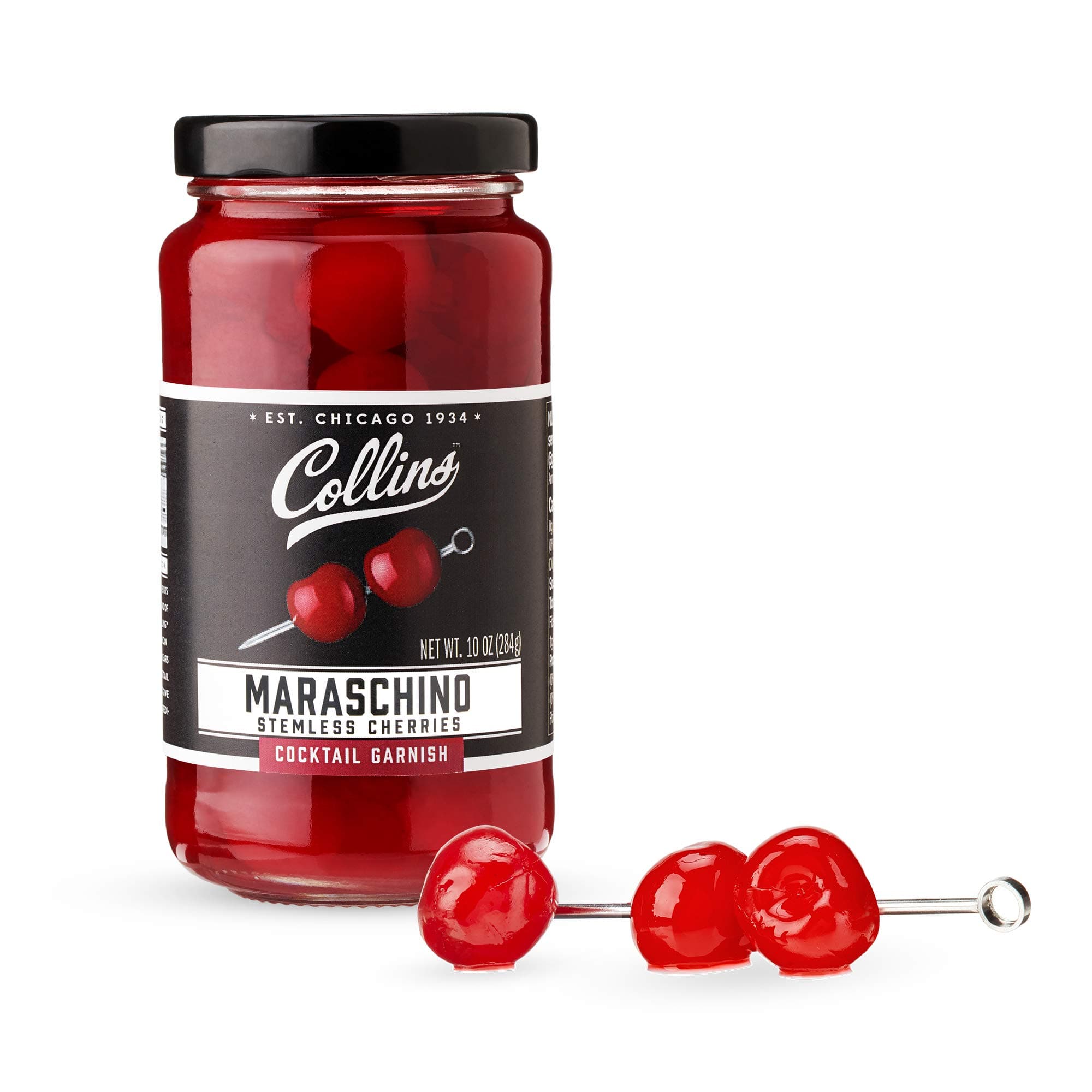 Collins Accessories Plain Cocktail Cherries, 10 Ounce