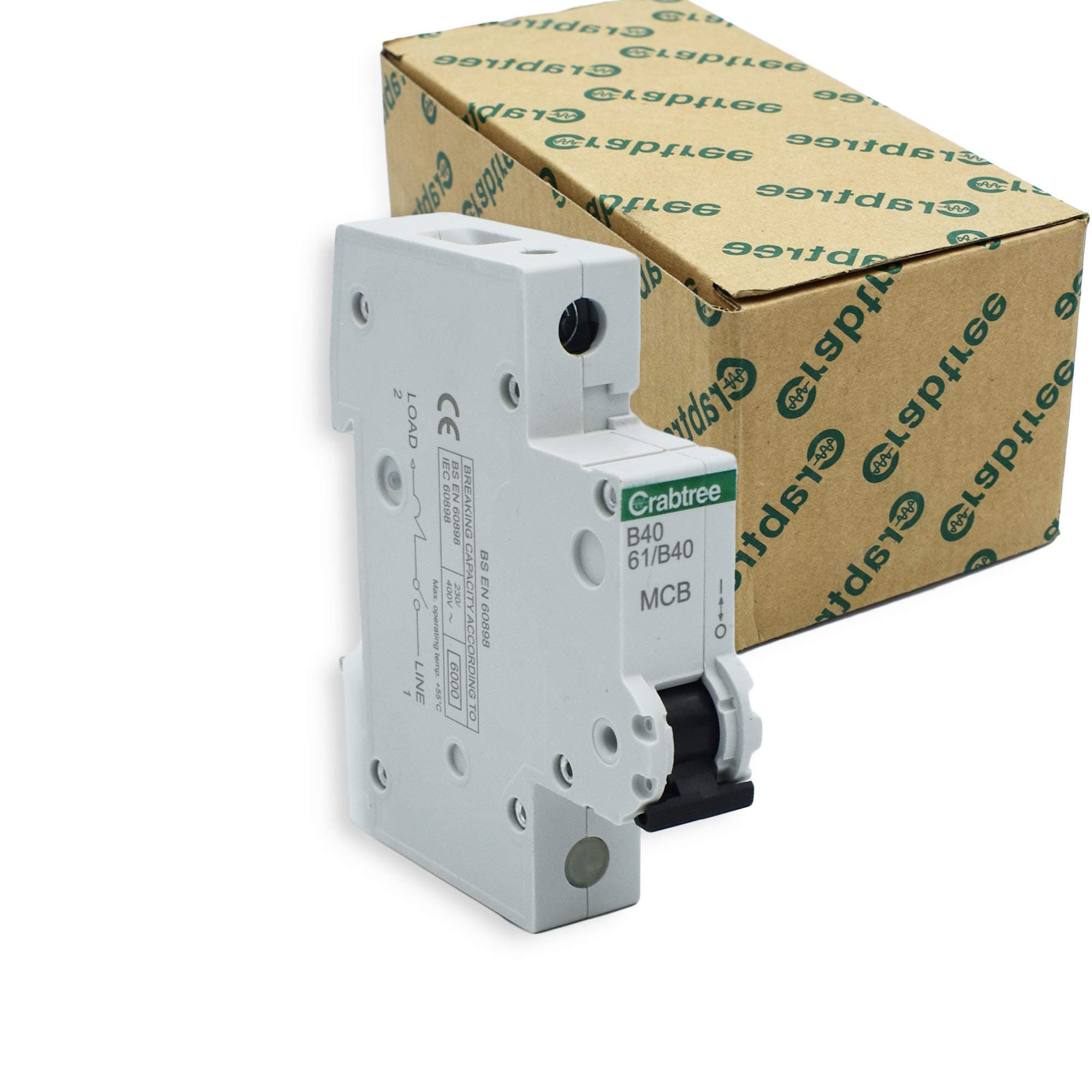 Crabtree 61/B40 Miniature Circuit Breaker (MCB) - 40amp Type B